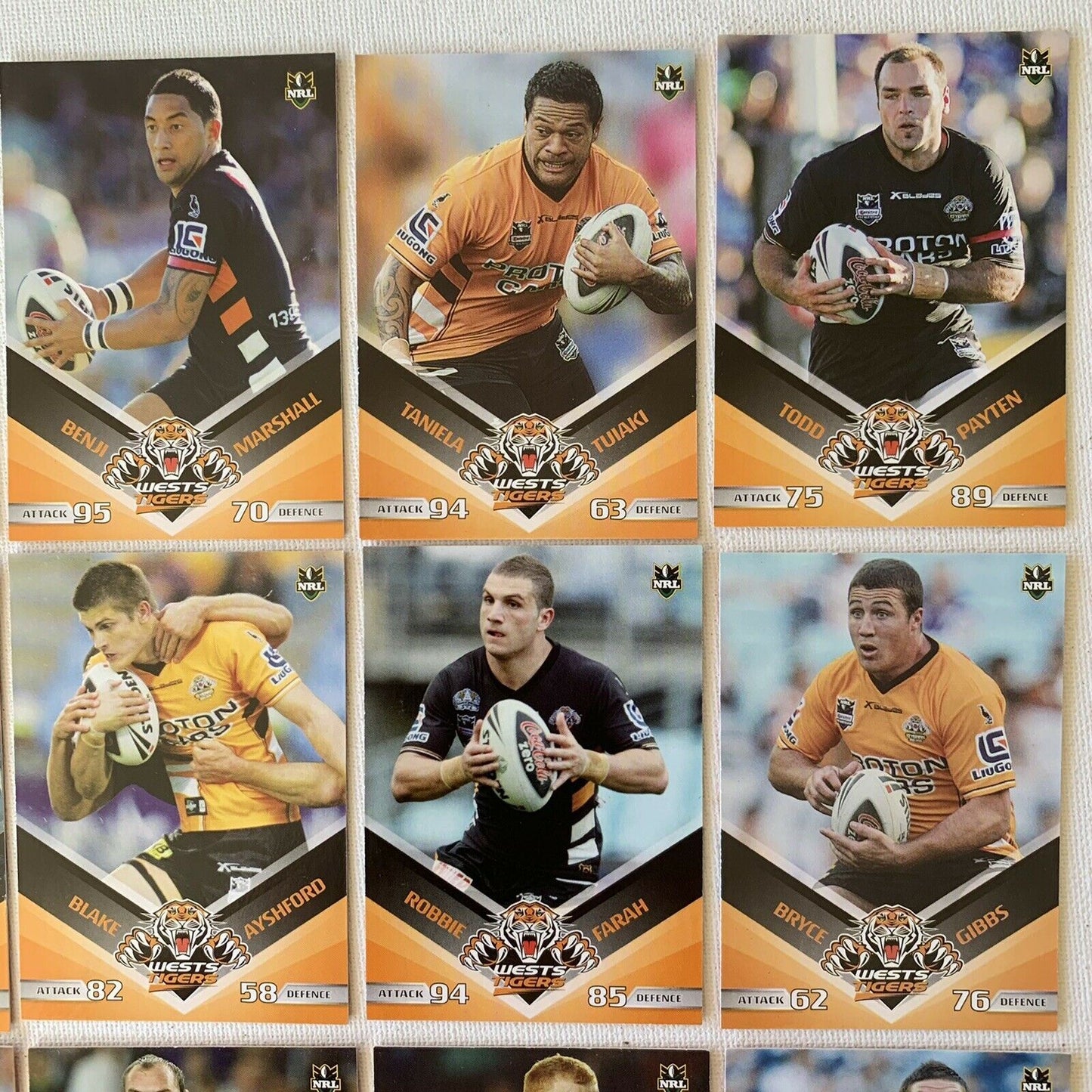 Wests Tigers 2010 Official NRL Cards Rugby League Sports Cards