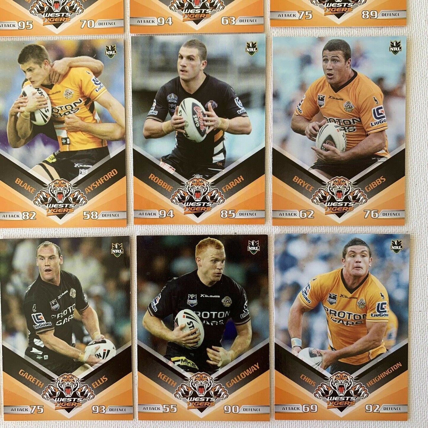 Wests Tigers 2010 Official NRL Cards Rugby League Sports Cards