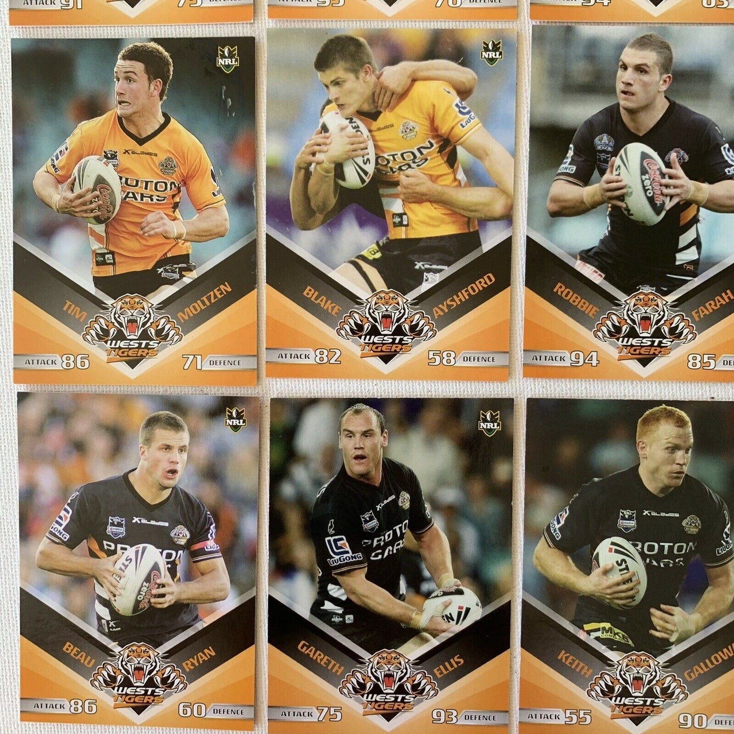 Wests Tigers 2010 Official NRL Cards Rugby League Sports Cards