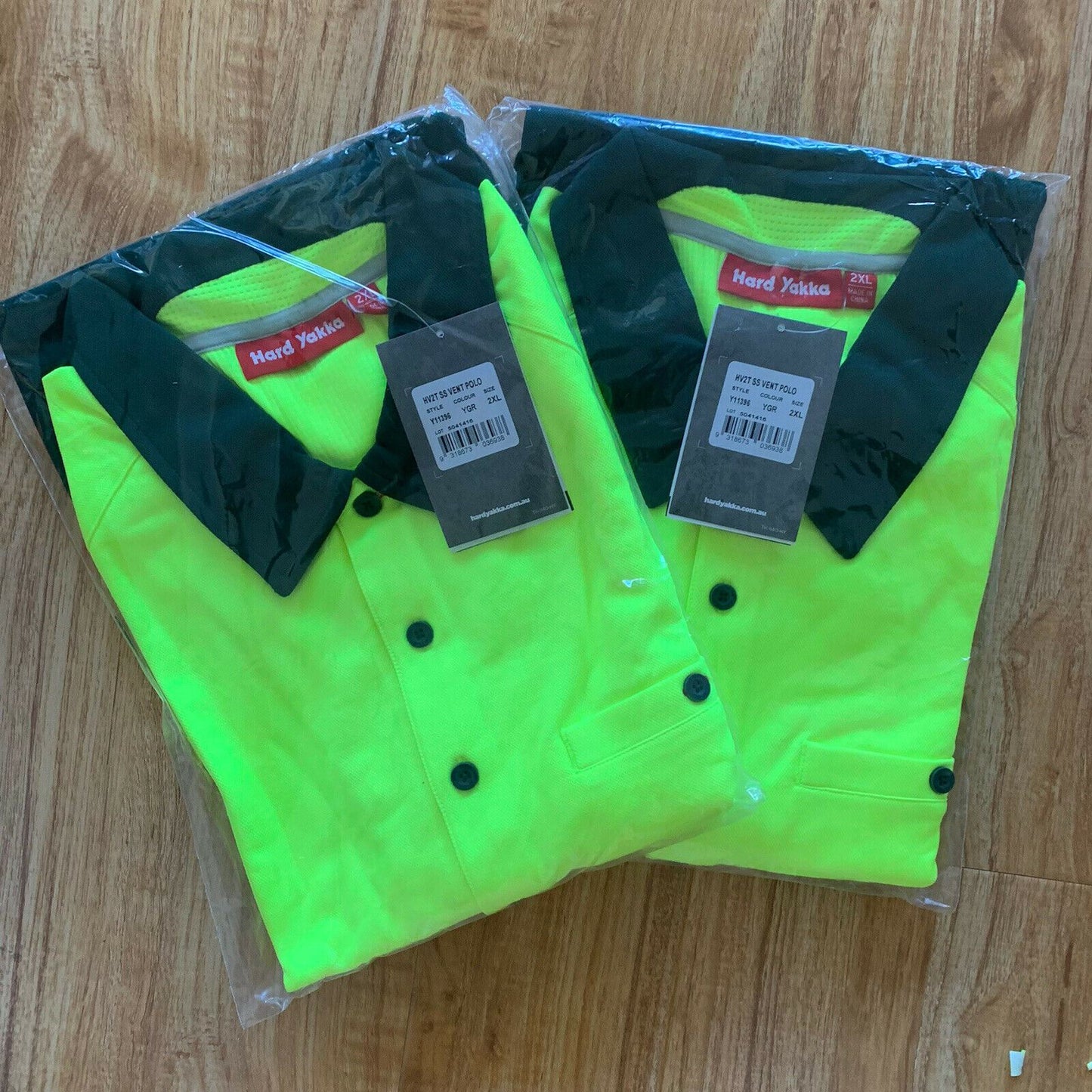 Hard Yakka High Visibility Mens Workwear Polo Shirt Size 2XL (2 x Shirts)