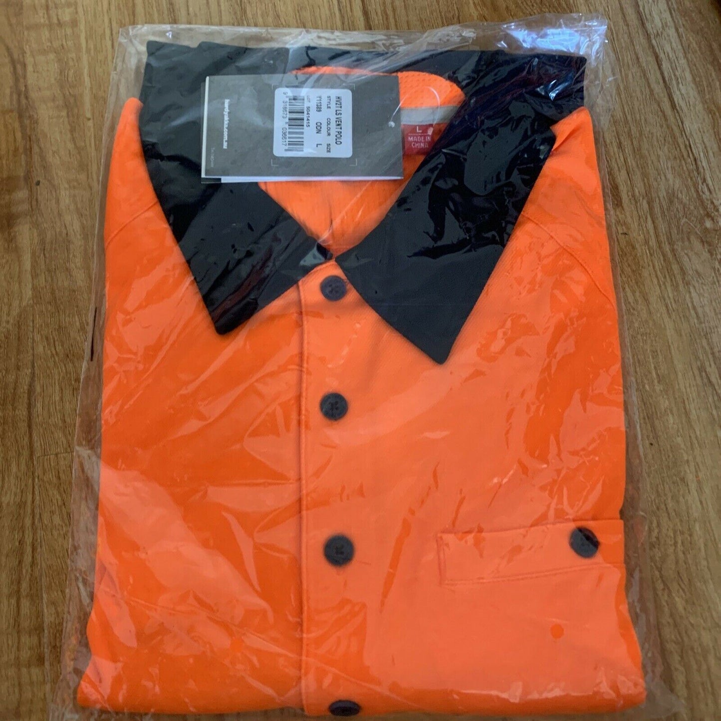 Hard Yakka Koolgear Hi-Visibility Two Tone Long Sleeve Polo Shirt - Size Large