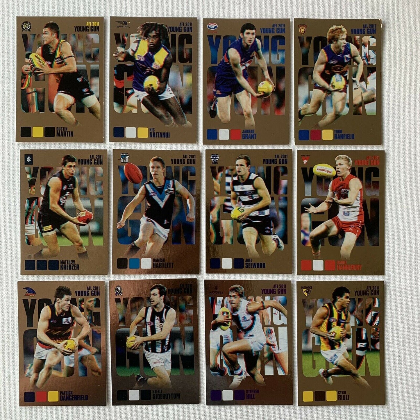 AFL 2011 Collector Cards Aussie Rules Cards - 12 x 'Young Gun' Cards