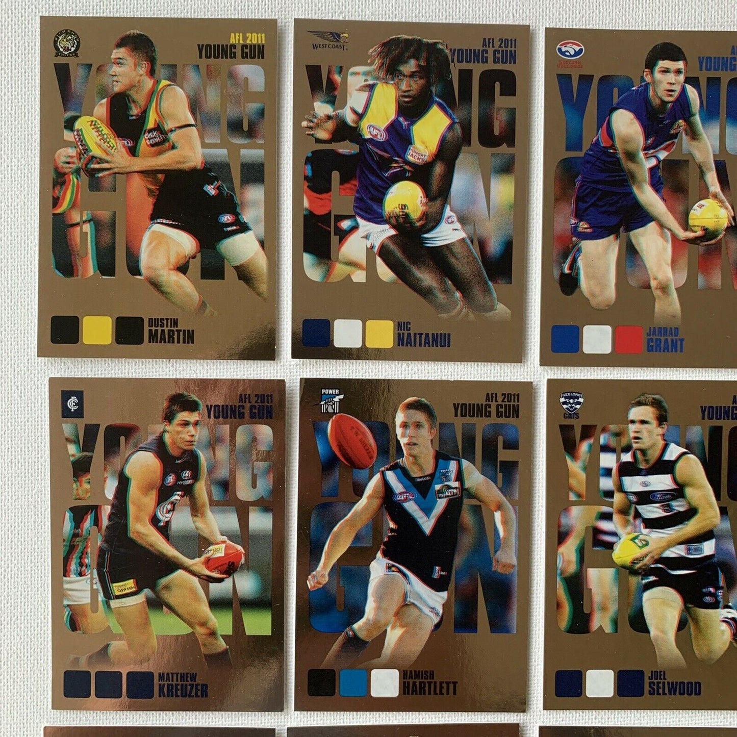 AFL 2011 Collector Cards Aussie Rules Cards - 12 x 'Young Gun' Cards