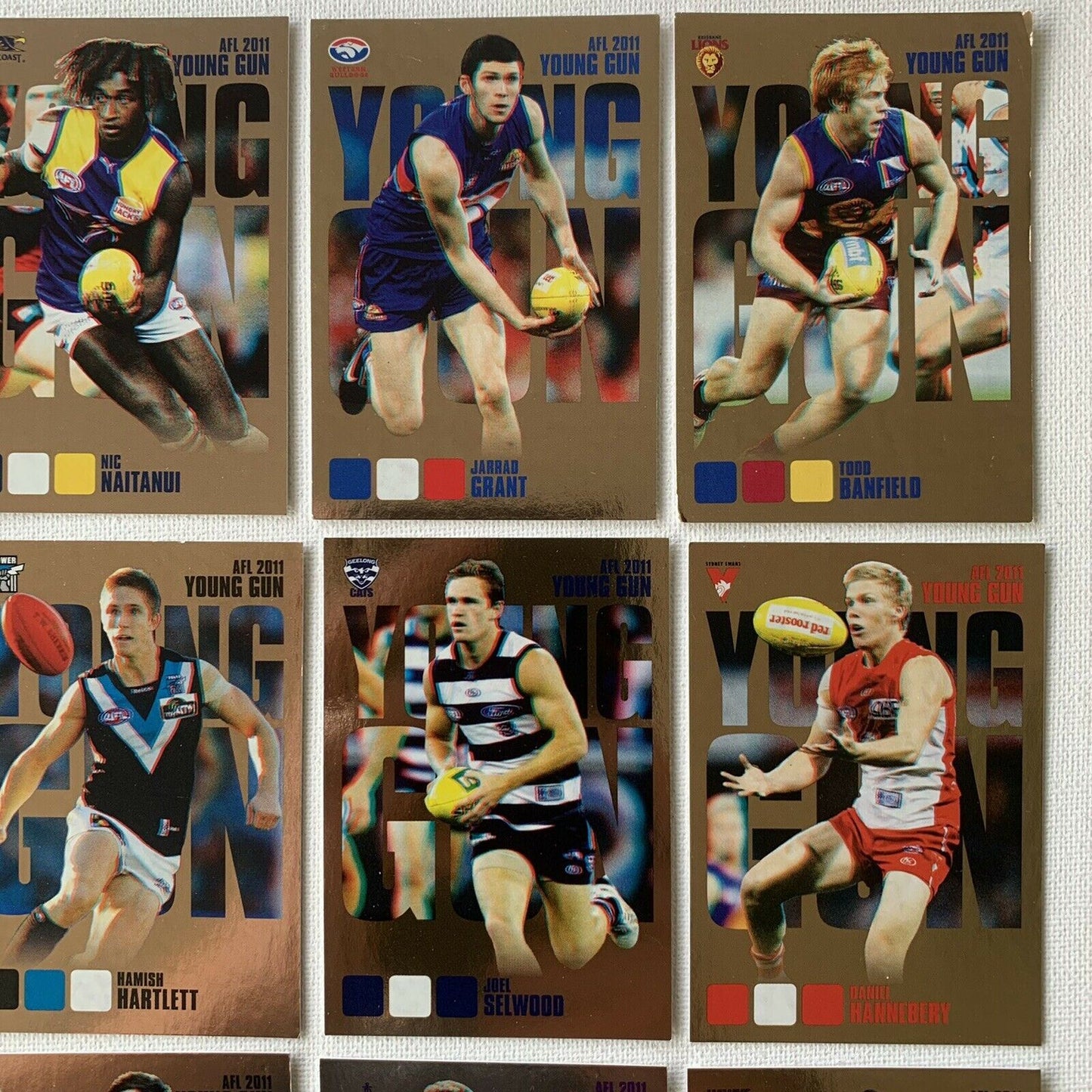 AFL 2011 Collector Cards Aussie Rules Cards - 12 x 'Young Gun' Cards
