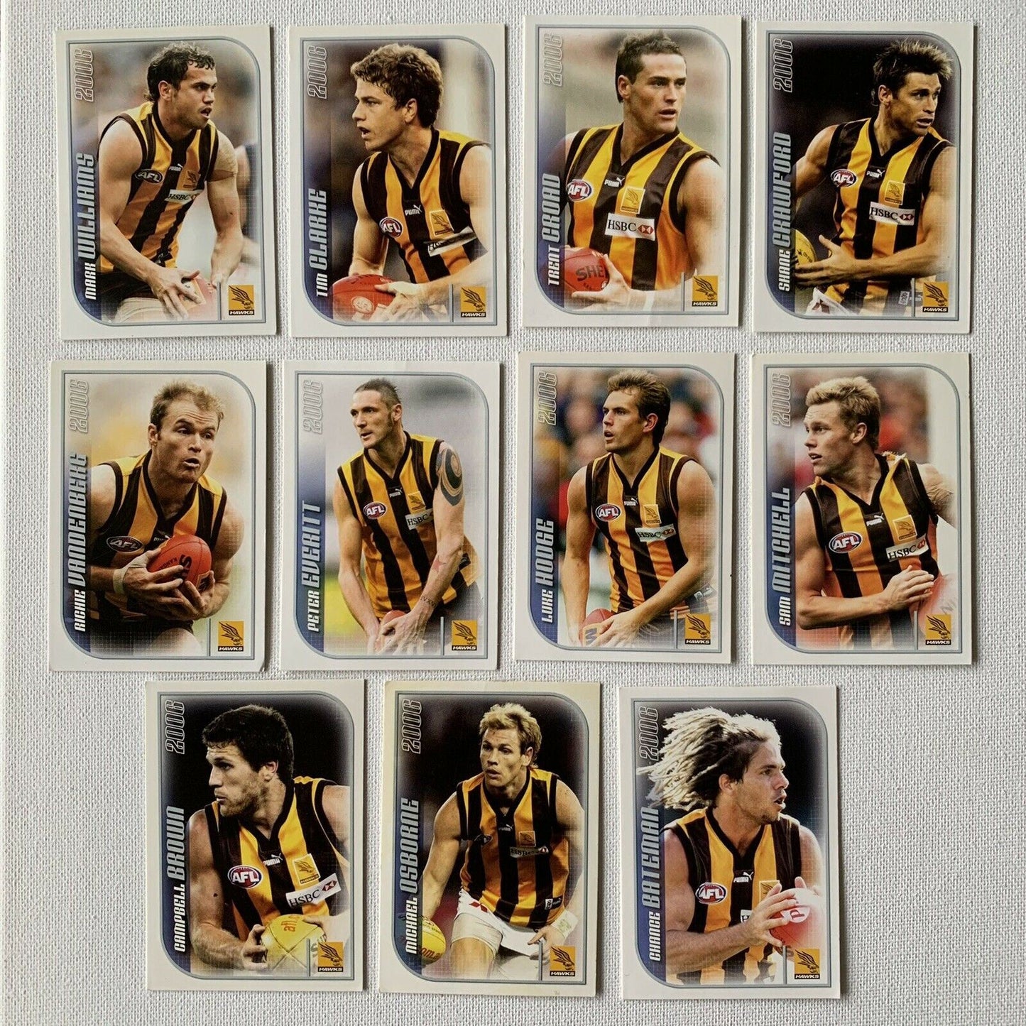 AFL 2006 Collector Cards Aussie Rules Cards - Hawthorn Hawks Player Cards