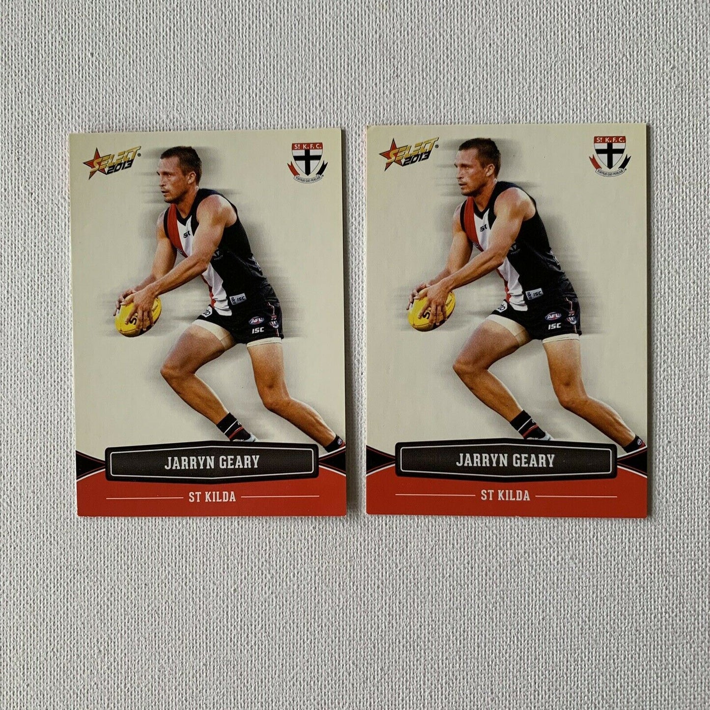 2013 Select AFL Player Cards - 2 x Jarryn Geary St Kilda