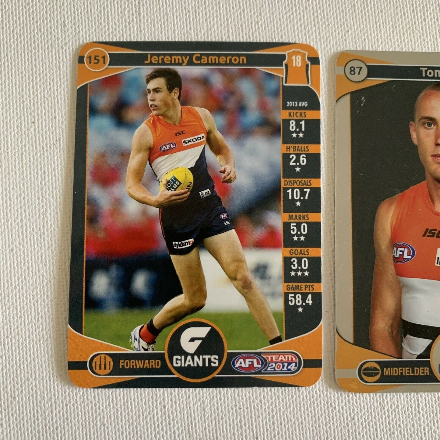Team Coach 2014 GWS AFL Player Cards Sports Cards Greater Western Sydney