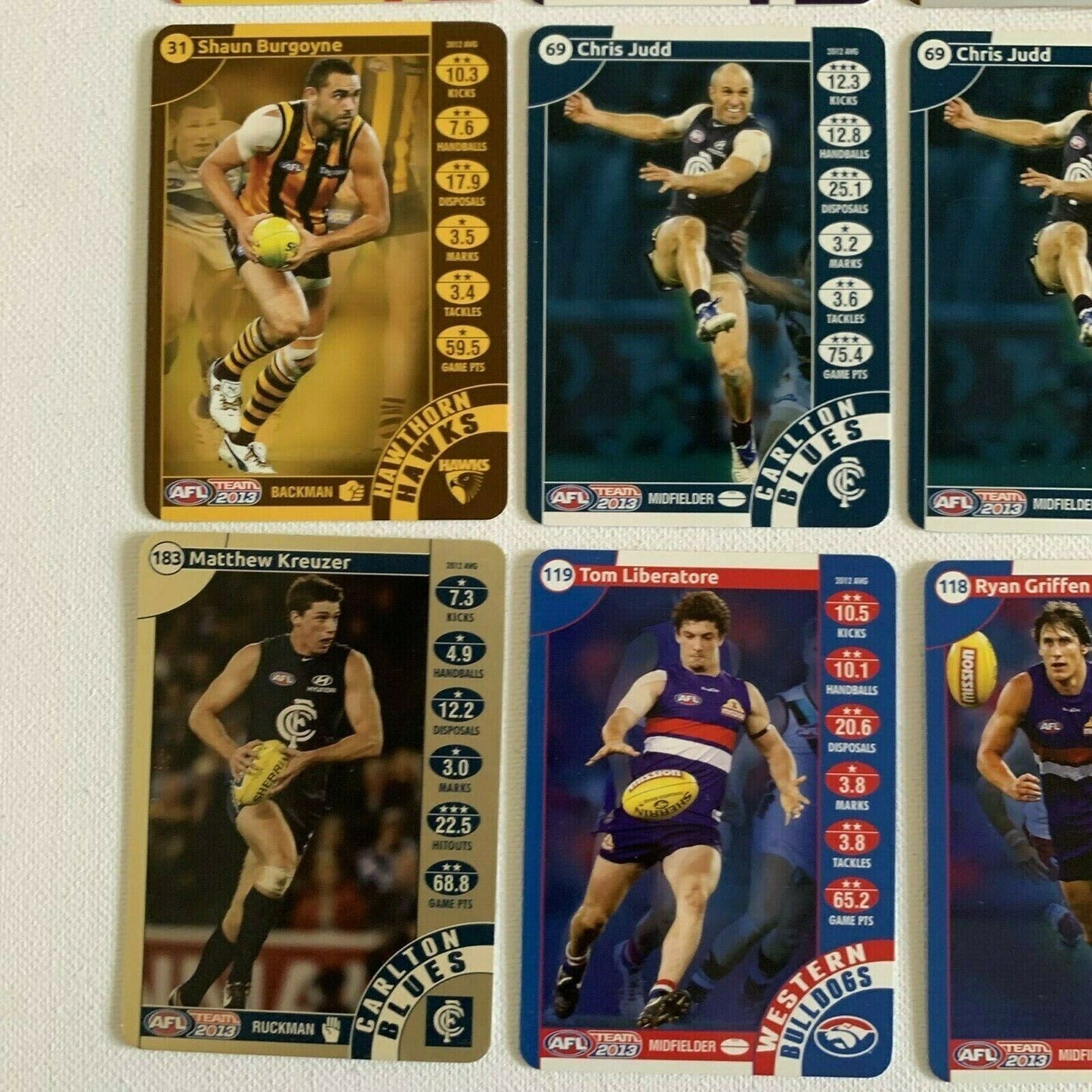 9 x Team Coach 2013 AFL Player Cards Sports Cards