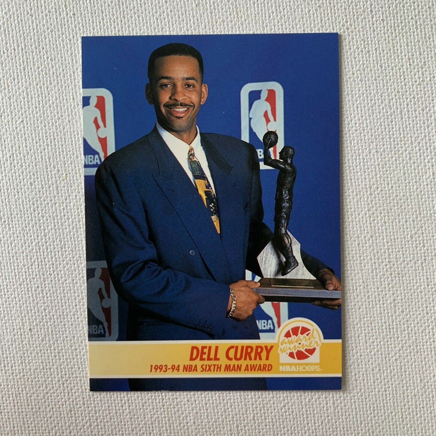 Dell Curry NBA Hoops Player Card 'Sixth Man Award' 1994 (#262) SKYBOX - Hornets