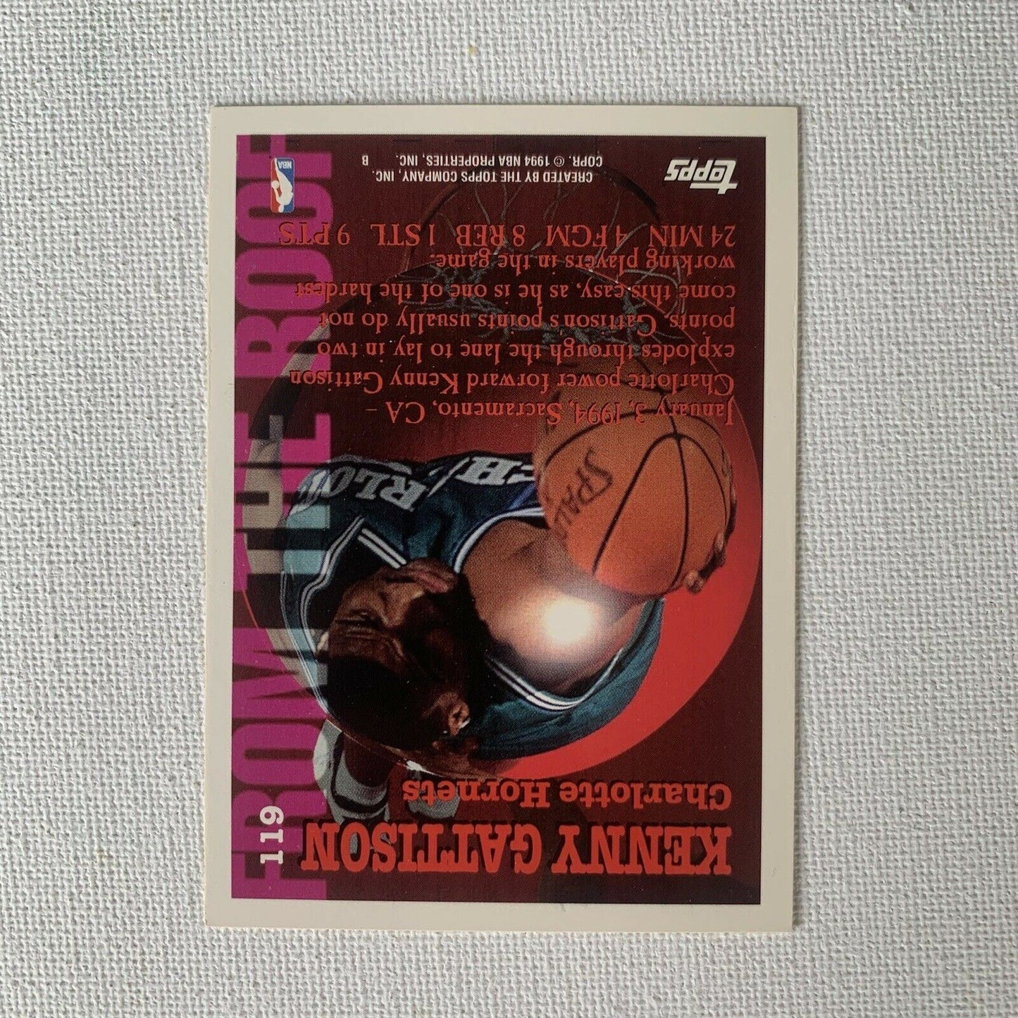 1994 NBA Hoops Kenny Gattison 'From the Roof' Basketball Card Sports Card