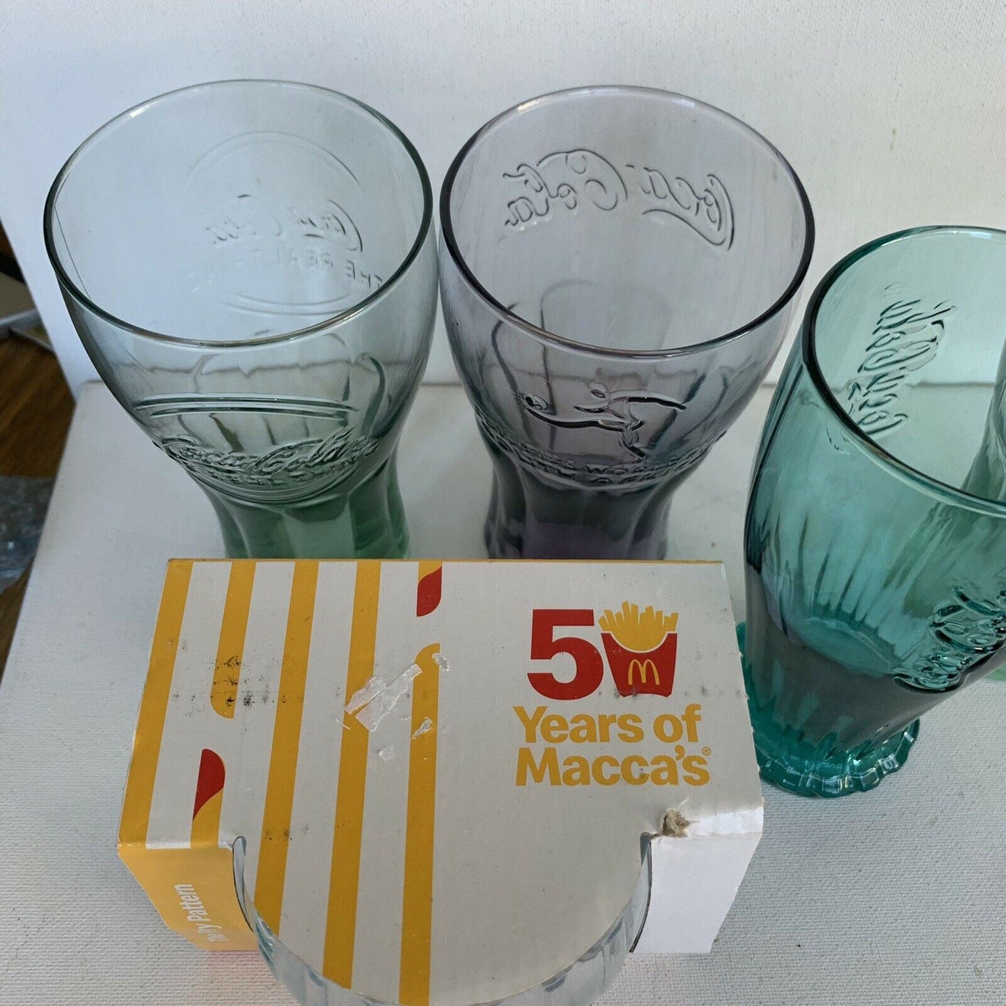 McDonalds Coca-Cola Glasses - Various Designs & Styles - 5 Glasses