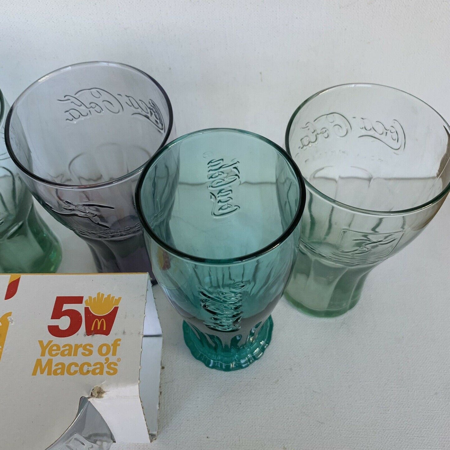 McDonalds Coca-Cola Glasses - Various Designs & Styles - 5 Glasses