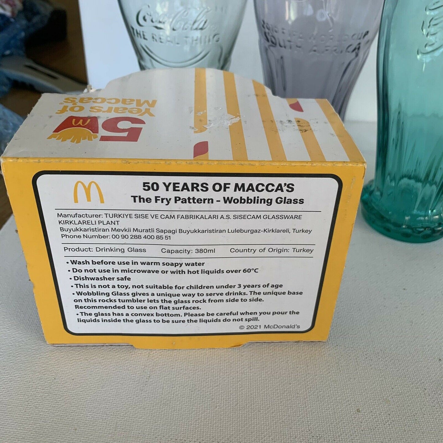 McDonalds Coca-Cola Glasses - Various Designs & Styles - 5 Glasses