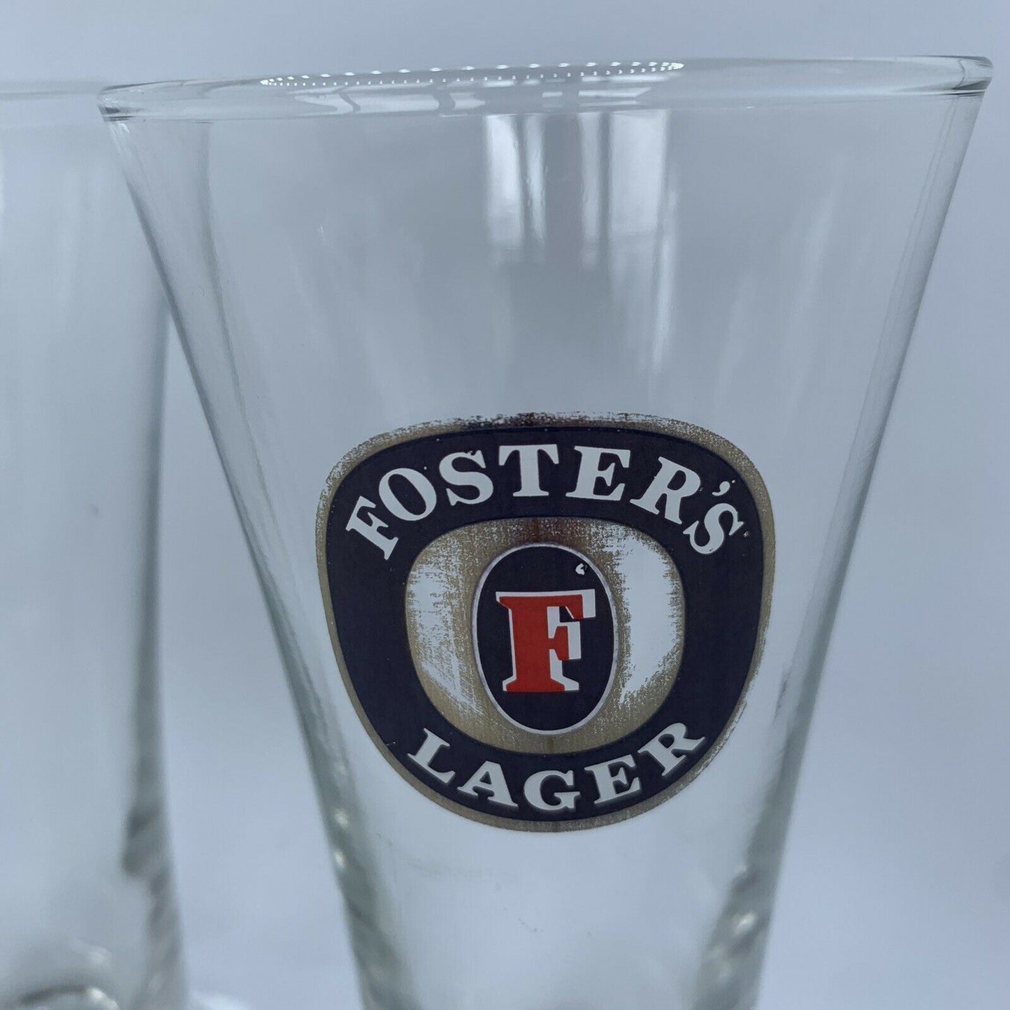 Fosters Light Ice & Fosters Larger - 2 Beer Glasses - Great for Bar or Man Cave
