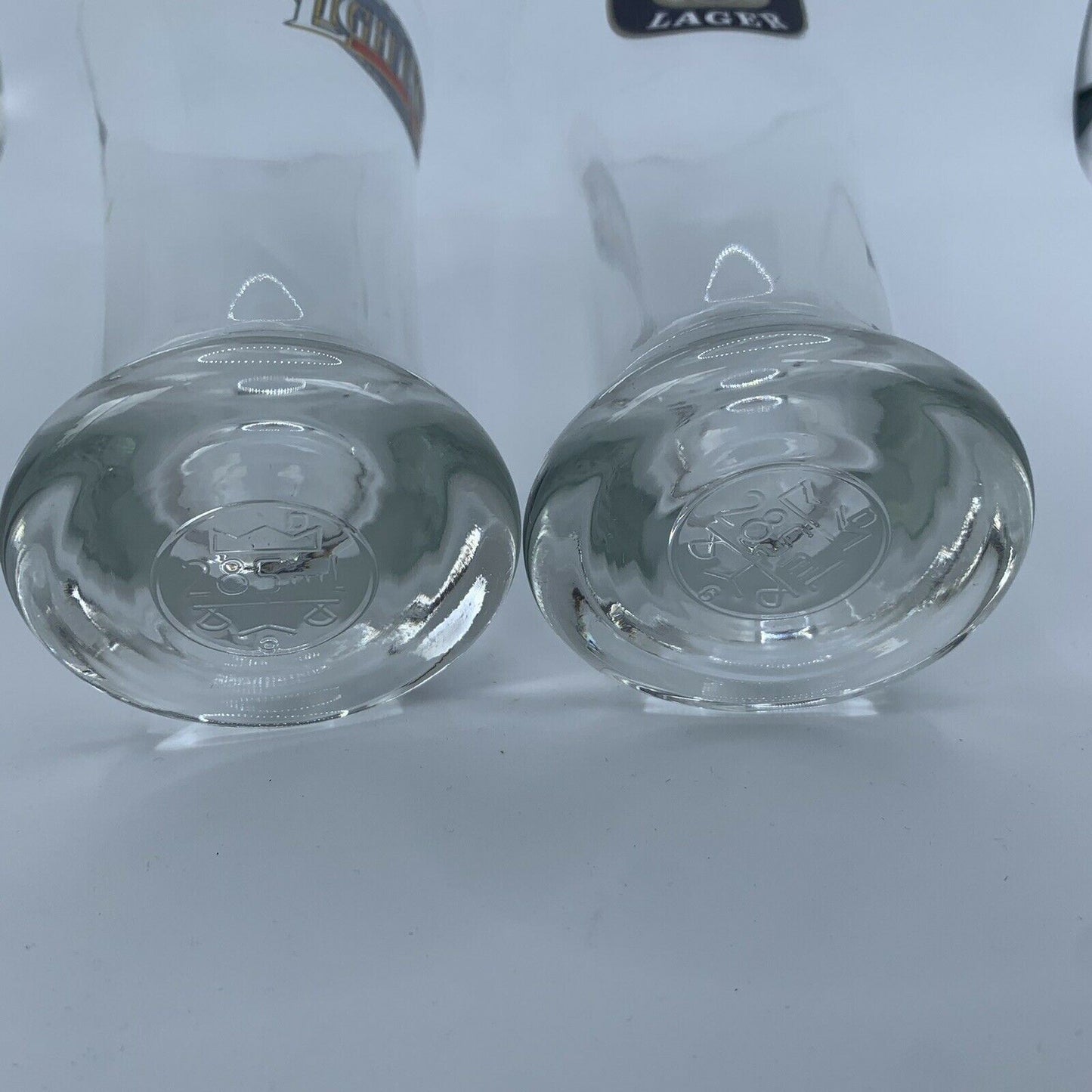 Fosters Light Ice & Fosters Larger - 2 Beer Glasses - Great for Bar or Man Cave