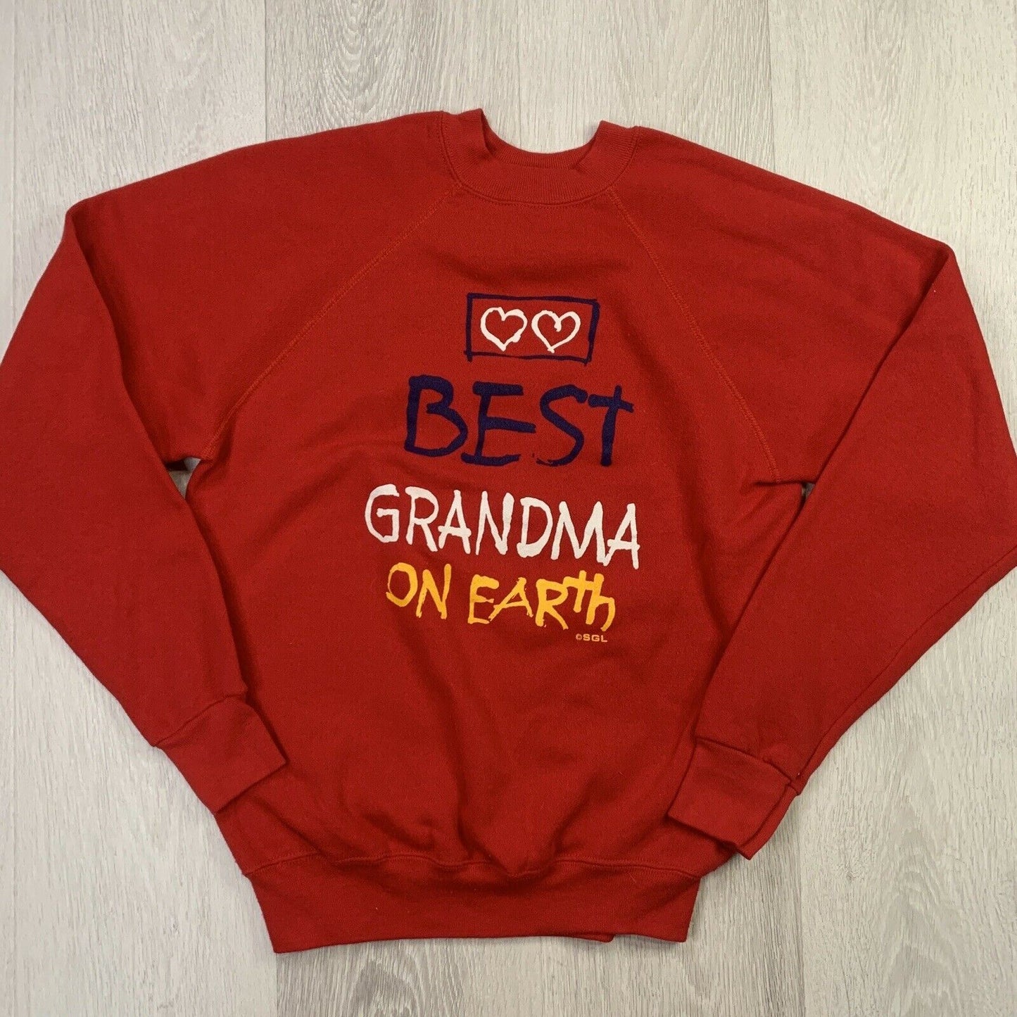 Vintage Best Grandma on Earth Women's Red Sweater Size Small