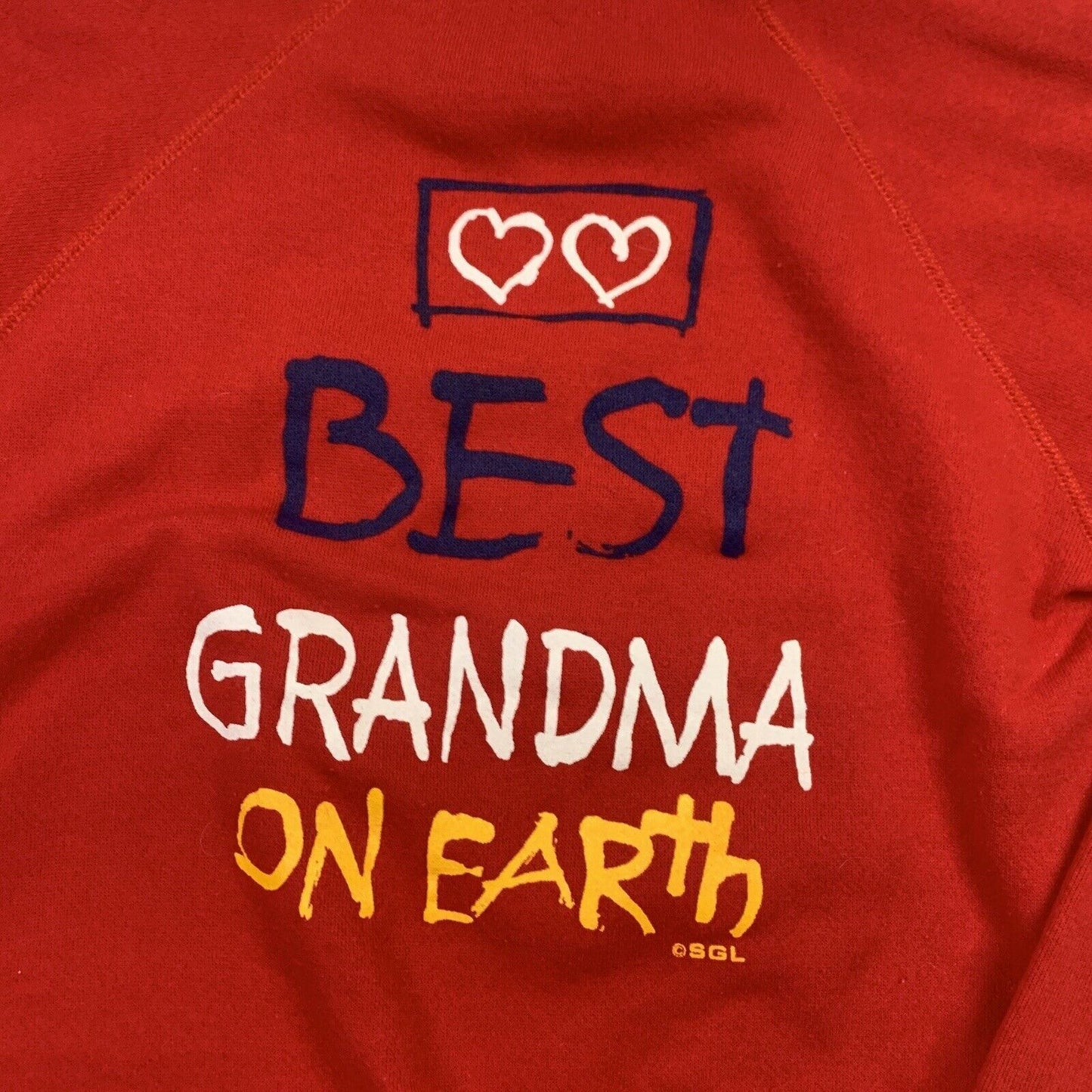 Vintage Best Grandma on Earth Women's Red Sweater Size Small