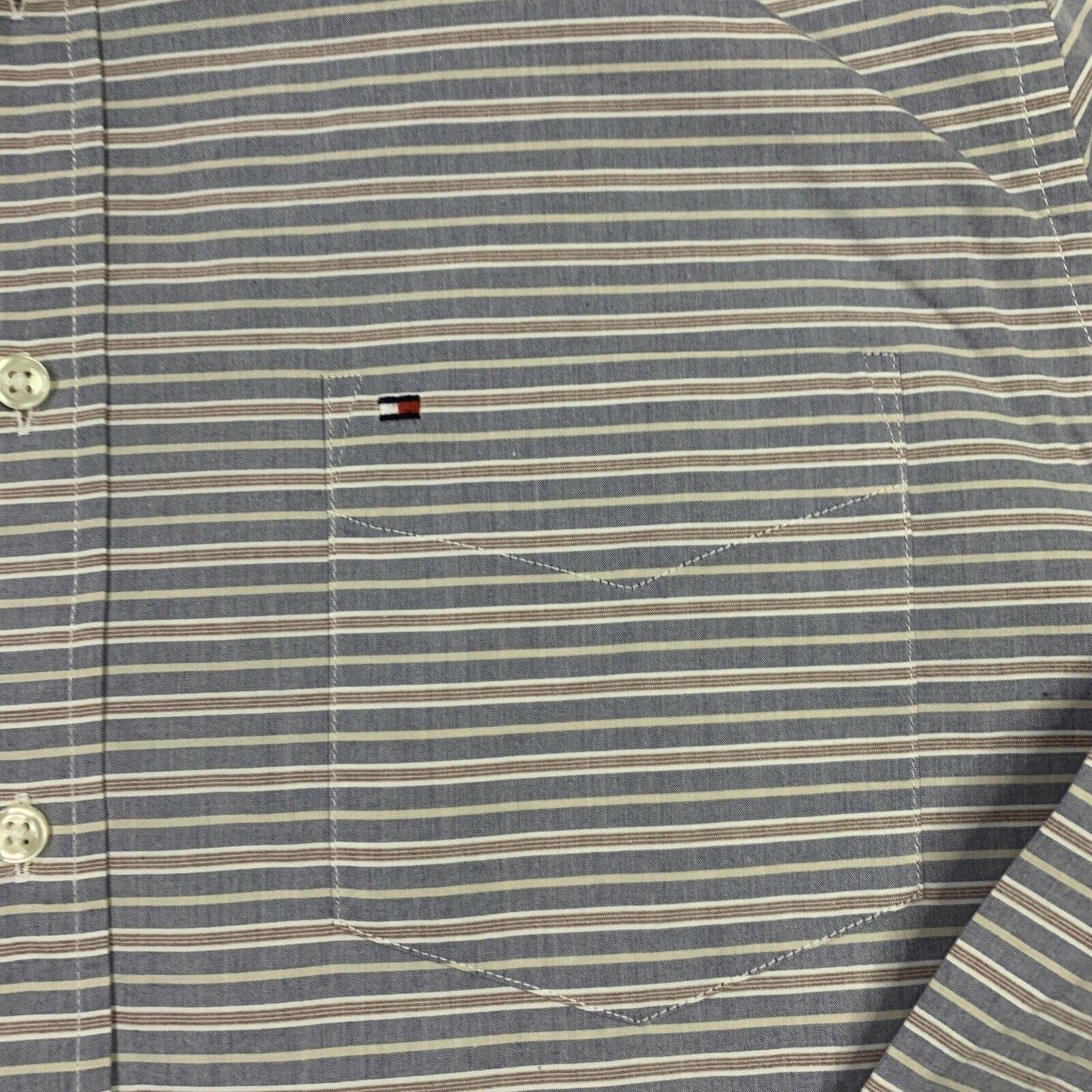 Tommy Hilfiger Mens Stripped Long Sleeve Button Up Shirt Size Large