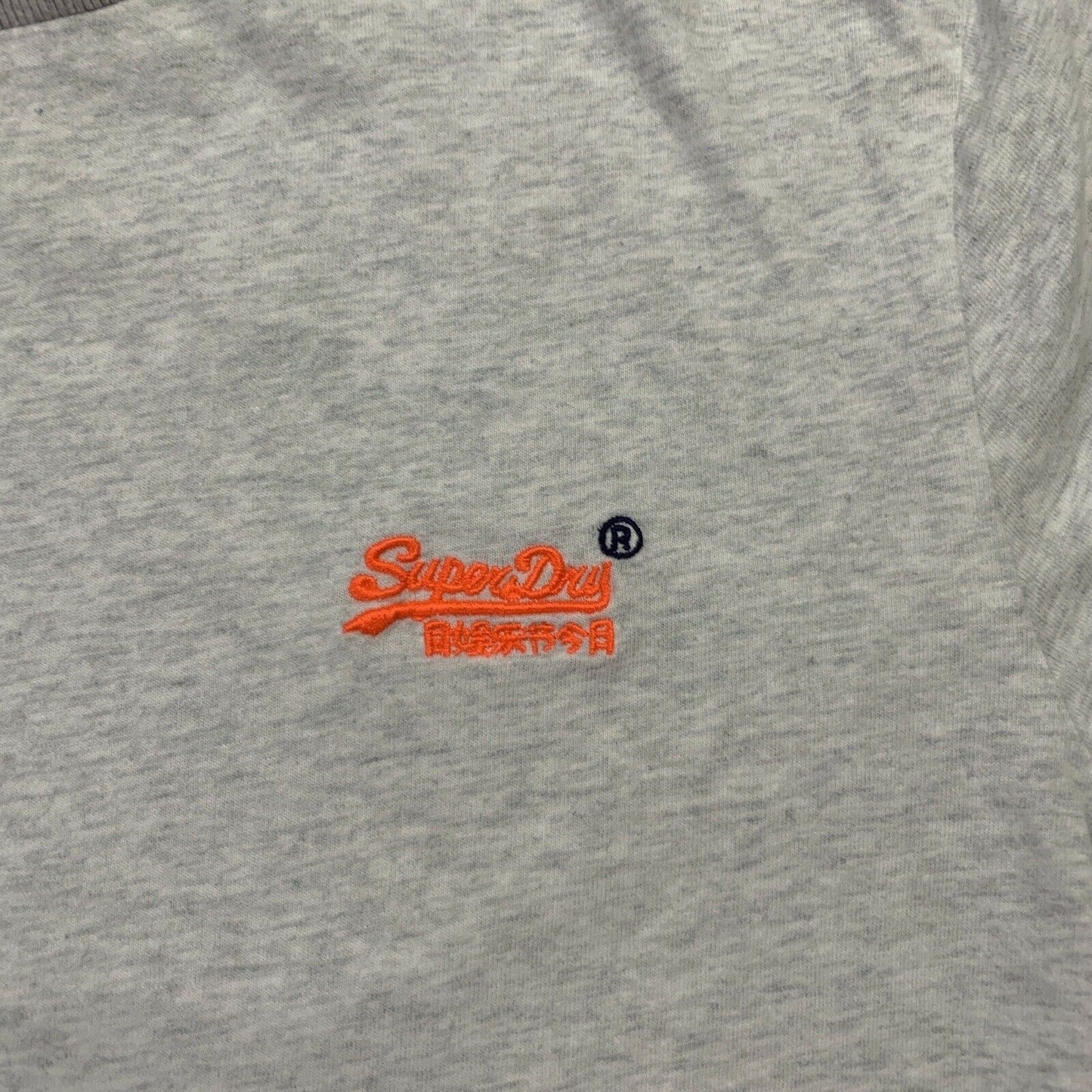 SuperDry Orange Label Mens Heathered Grey T-Shirt Size Small