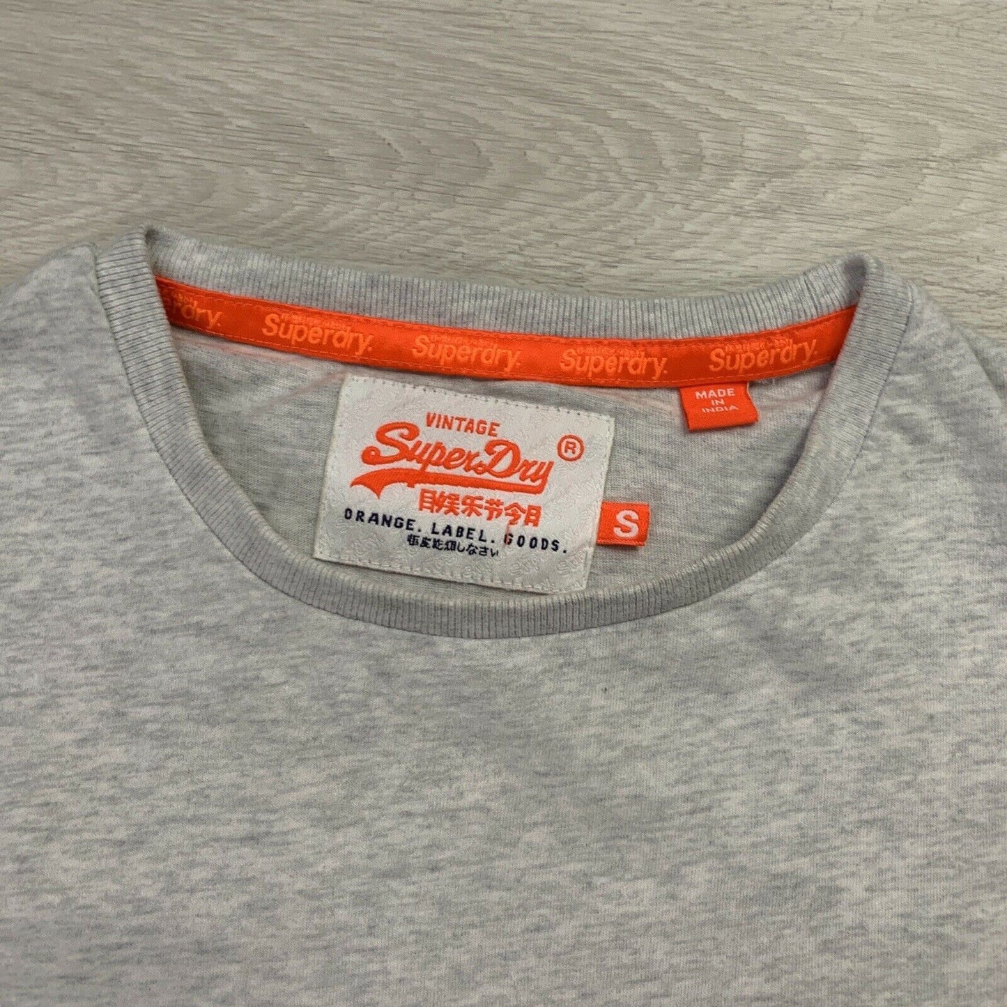SuperDry Orange Label Mens Heathered Grey T-Shirt Size Small
