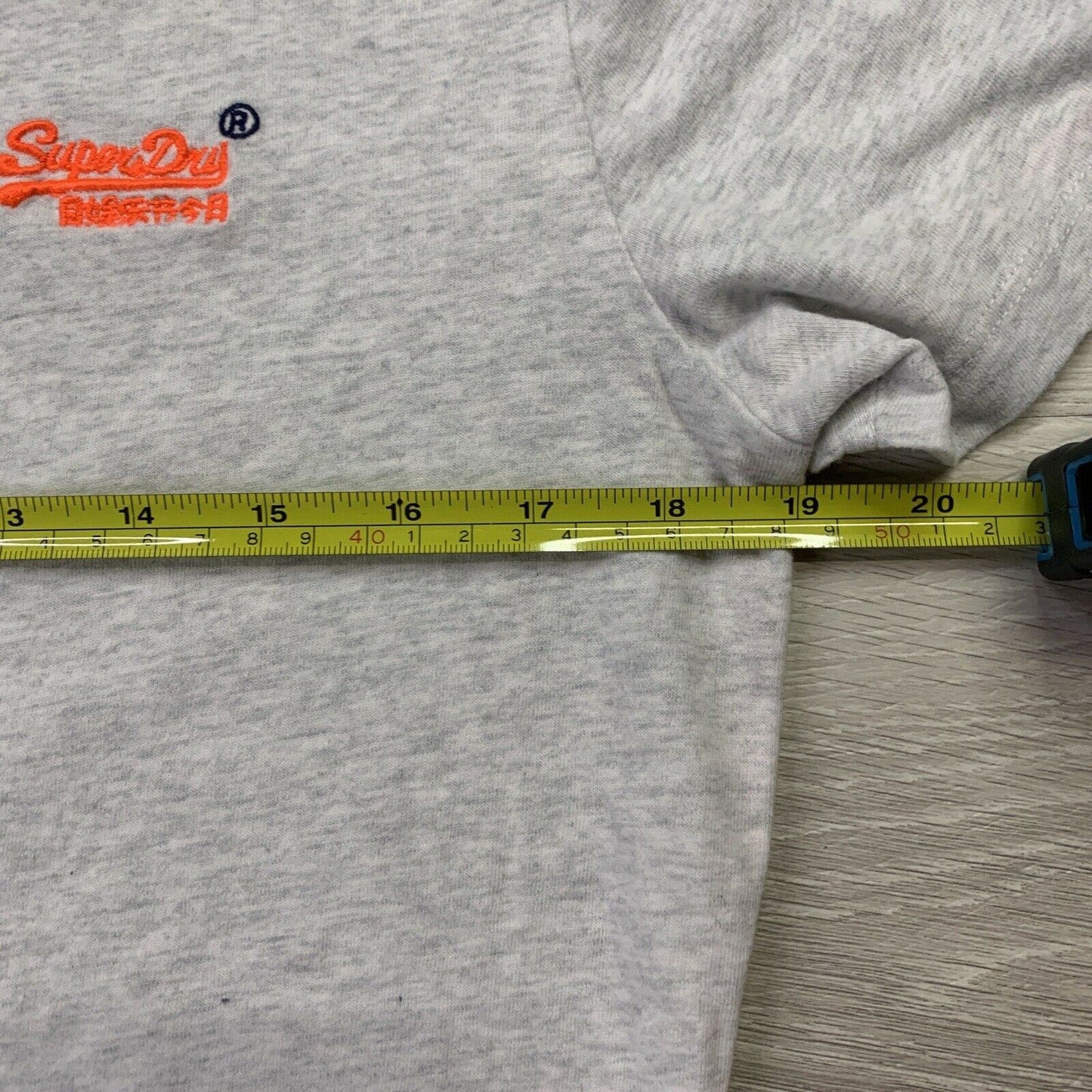 SuperDry Orange Label Mens Heathered Grey T-Shirt Size Small