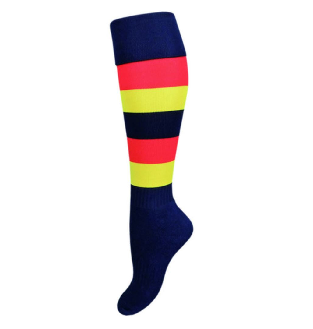 Burley Sekem AFL Adelaide Crows Mens Sports Socks Size 7-11