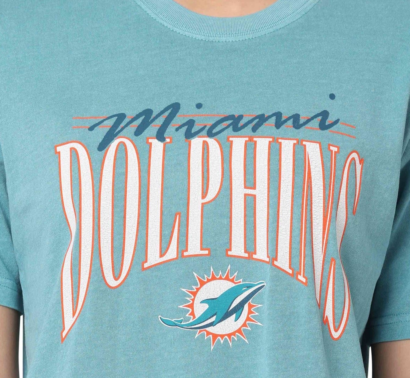 NFL Team Apparel Miami Dolphins Vintage Boxy Women's T-Shirt Size Medium