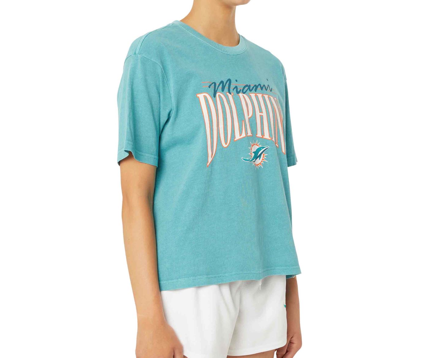 NFL Team Apparel Miami Dolphins Vintage Boxy Women's T-Shirt Size Medium