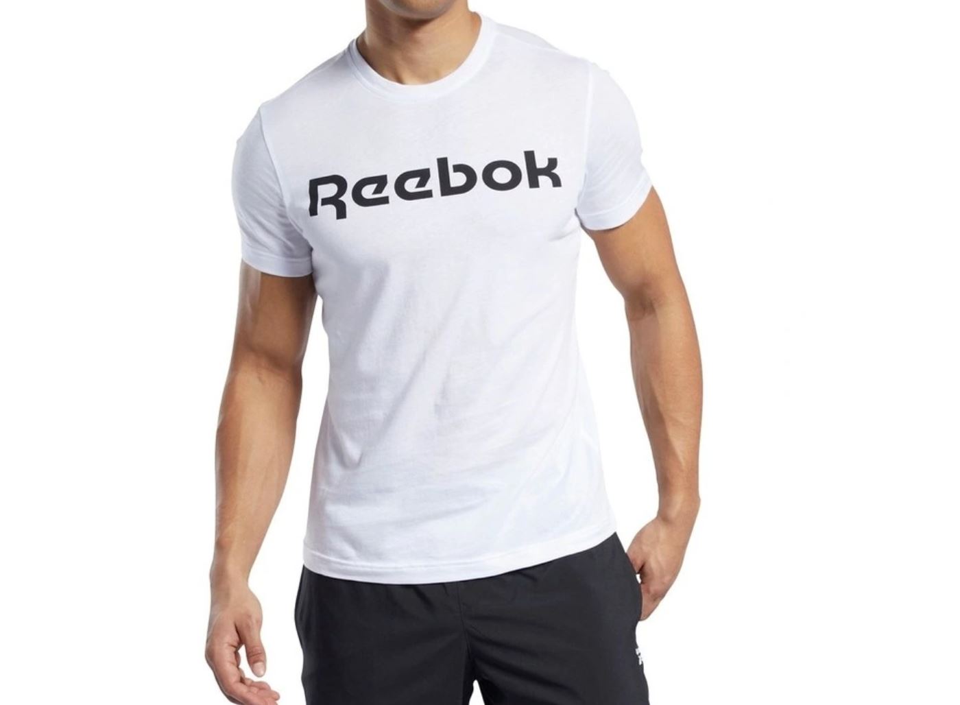 Reebok White Mens T-Shirt Tee Size Large (Measures M)