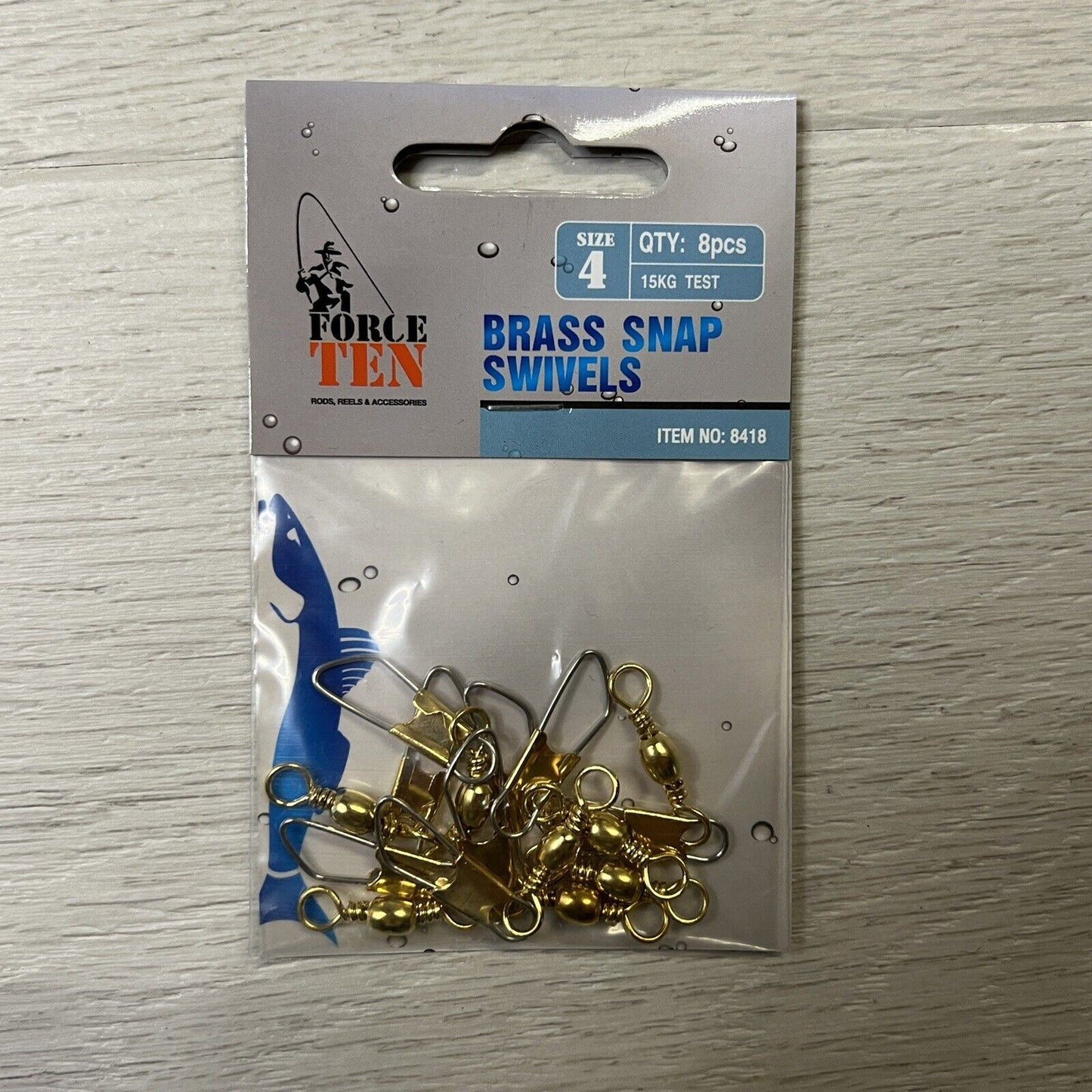 Force Ten Brass Snap Swivels Size 4 (15kg Test - 8 Pieces)