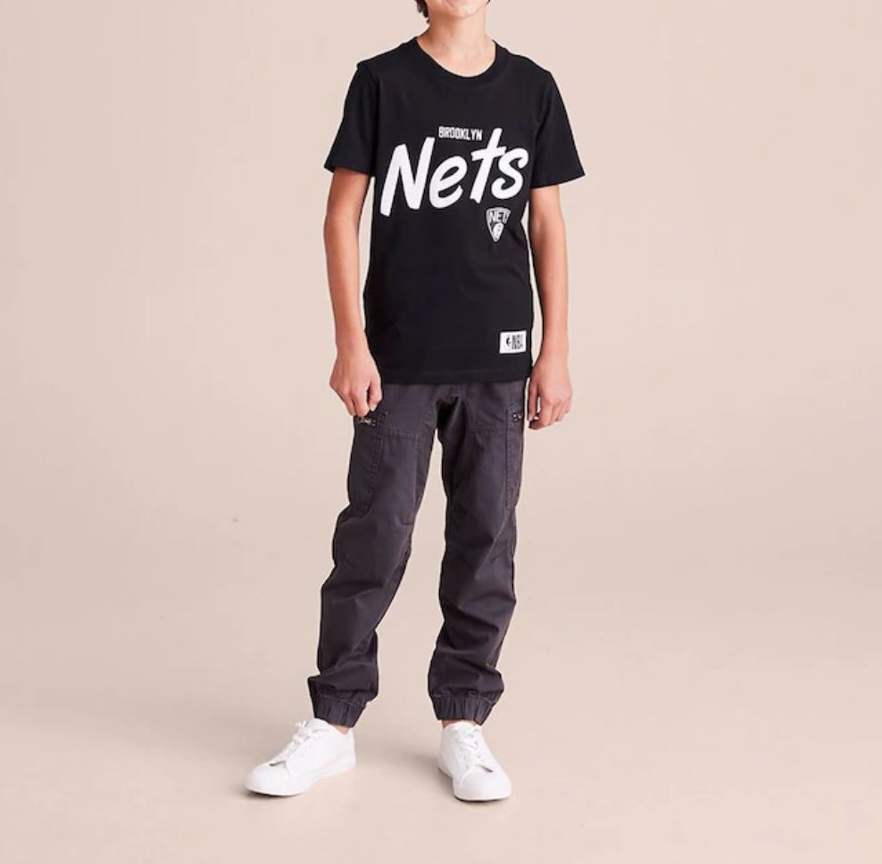 NBA Basketball Brooklyn Nets Youth Black T-Shirt Size 16 Years