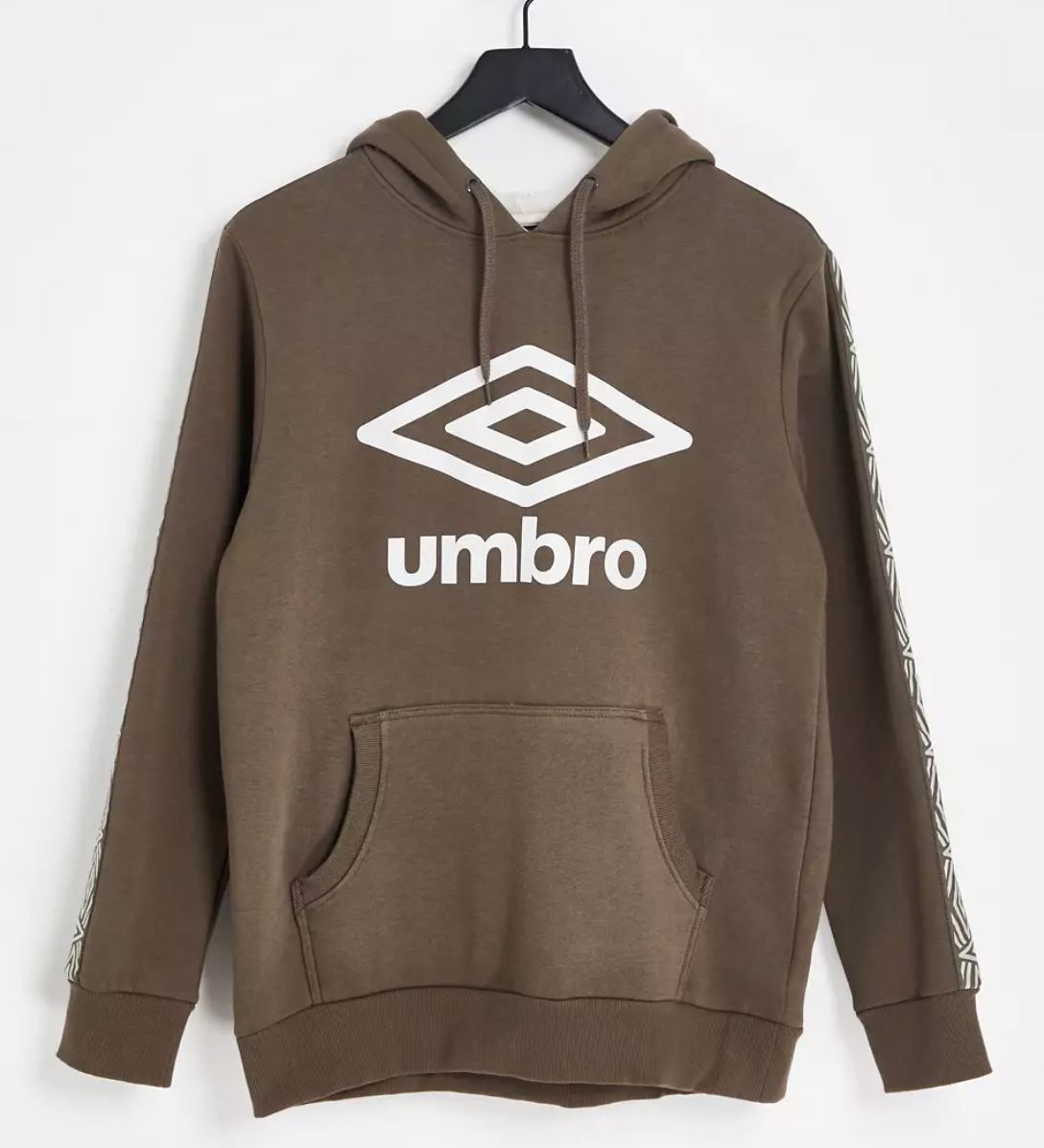 Umbro Fleece Hoodie in Brown Size Medium