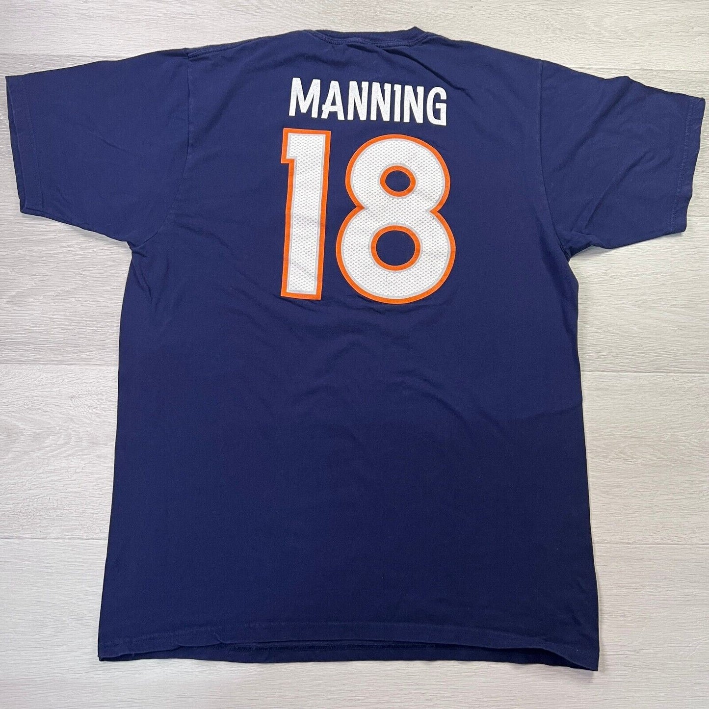 Reebok Denver Broncos Peyton Manning Navy Blue T-Shirt Size L