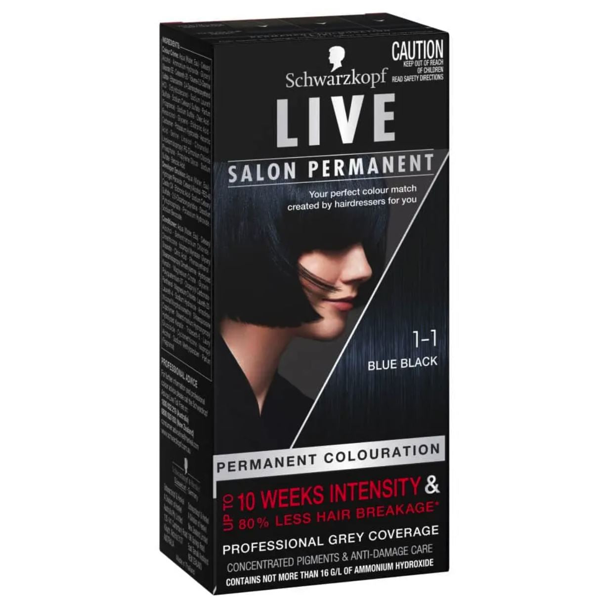 Schwarzkopf Live Salon Permanent 1-1 Blue Black Permanent Hair Colour Hair Dye