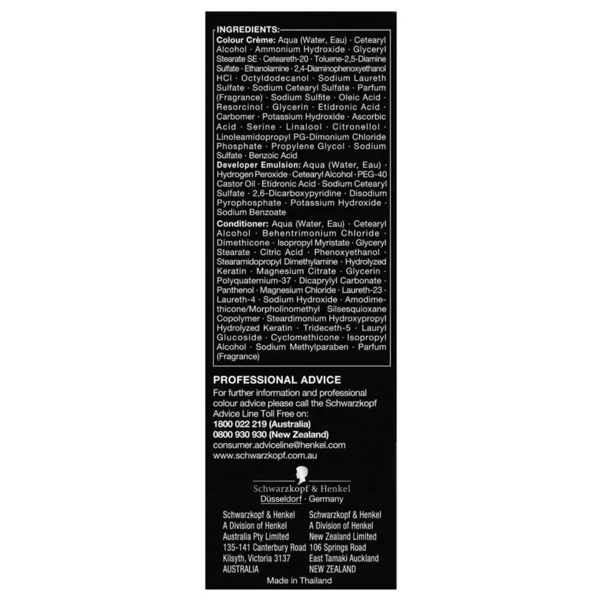 Schwarzkopf Live Salon Permanent 1-1 Blue Black Permanent Hair Colour Hair Dye