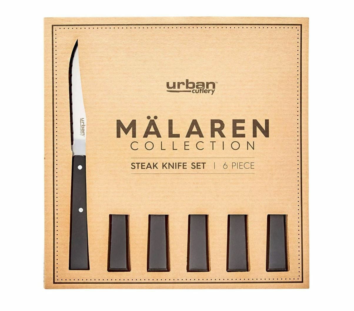 Urban Cutlery Malaren 6 Piece Steak Knife Set - 6 Stainless Steel steak knives
