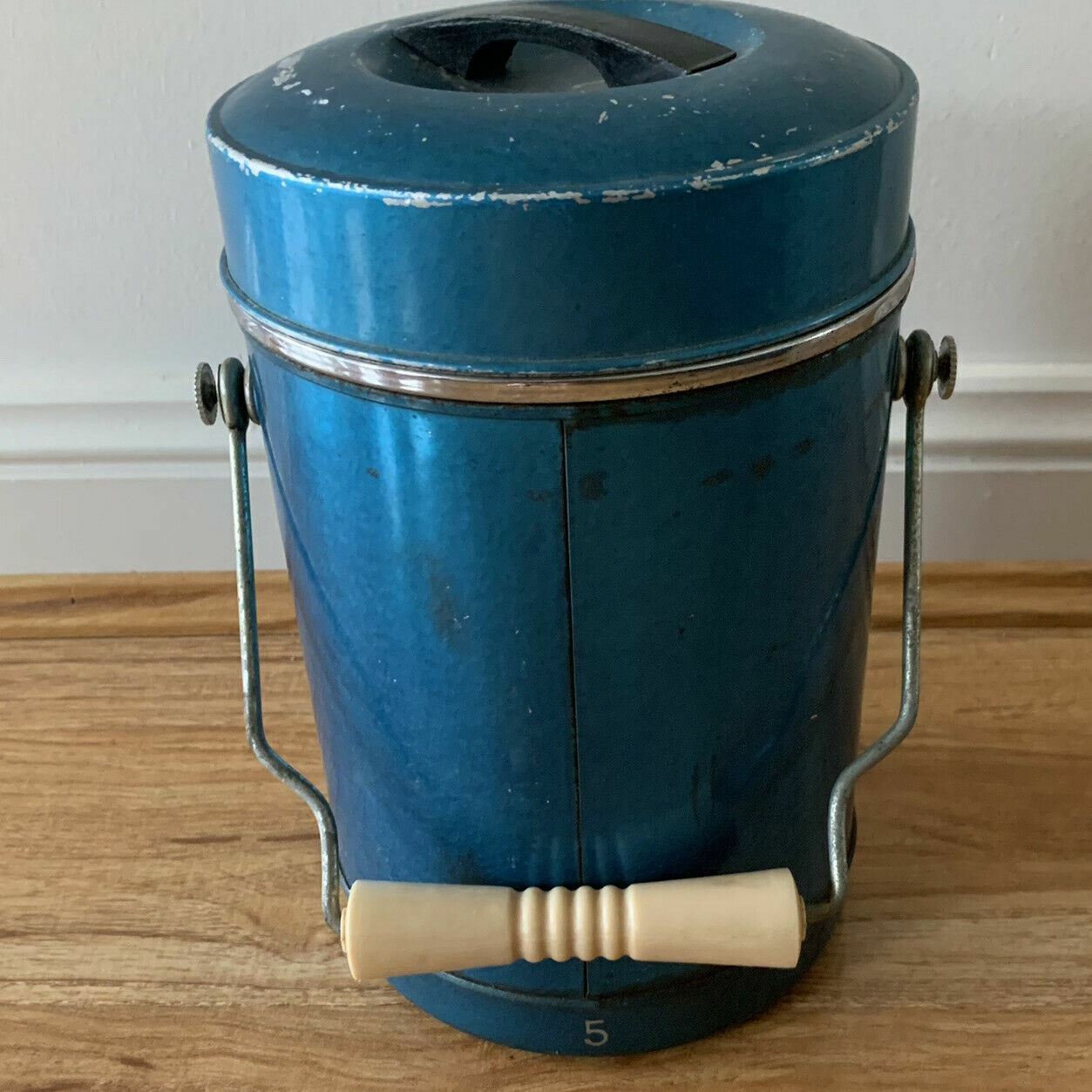 Vintage Blue Camel Cigarette Company Metal Thermos