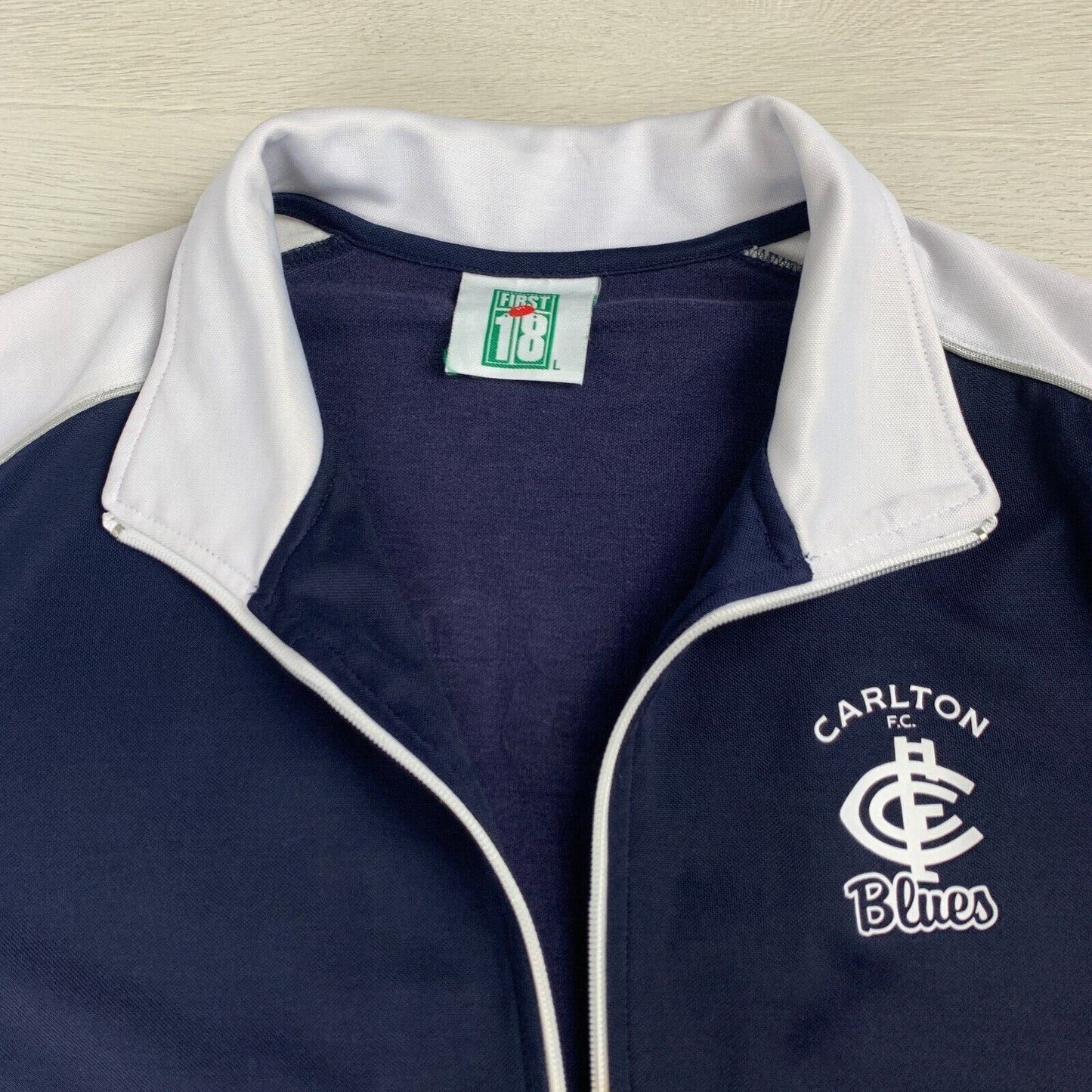 First 18 Carlton Blues Aussie Rules Full Zip Jacket Size L