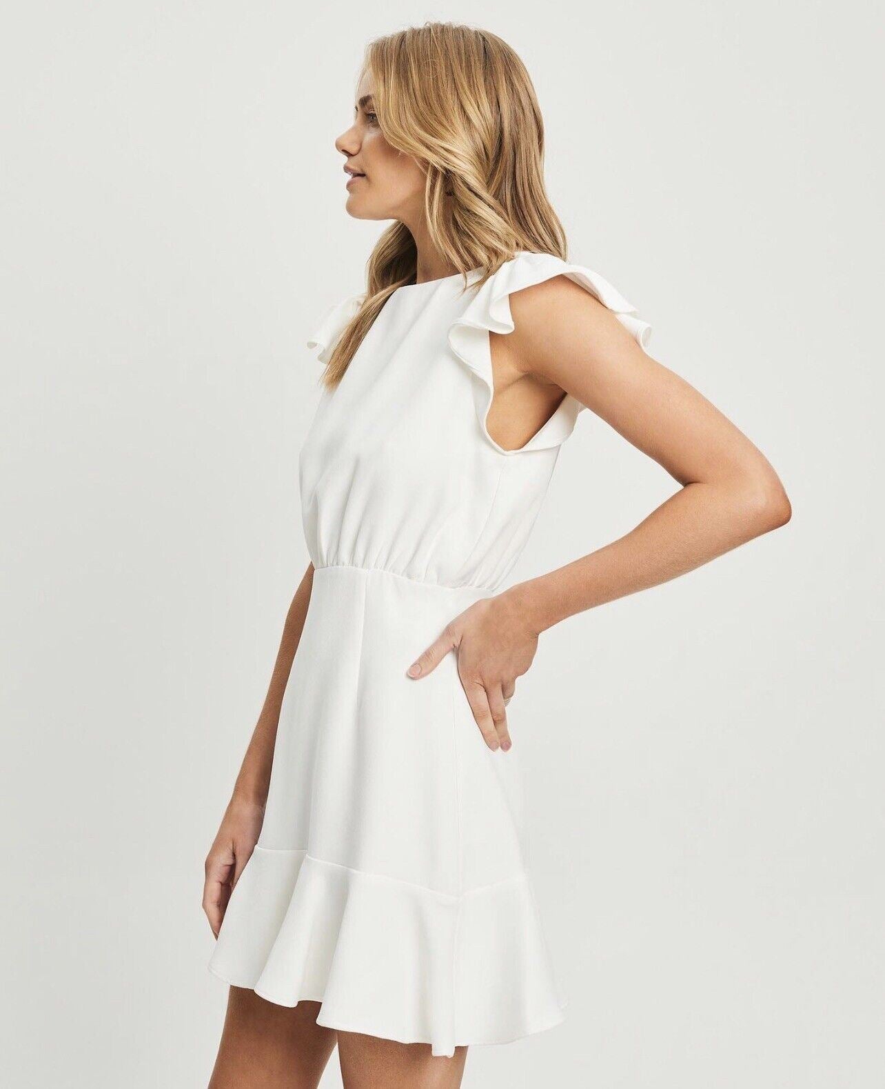 Tussah Womens White Mini Dress Size 10 (New)