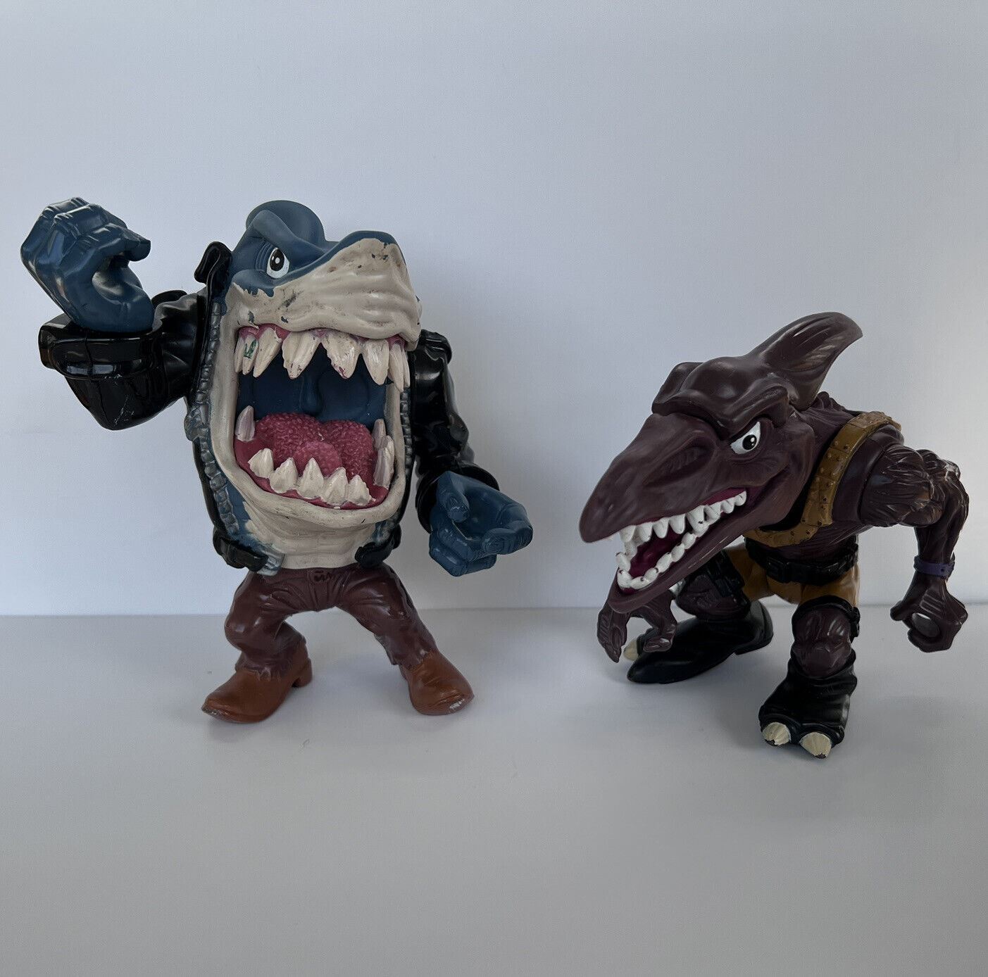 Vintage Mattel Street Sharks Pool Shark & Bullzeye Figurines 90’s
