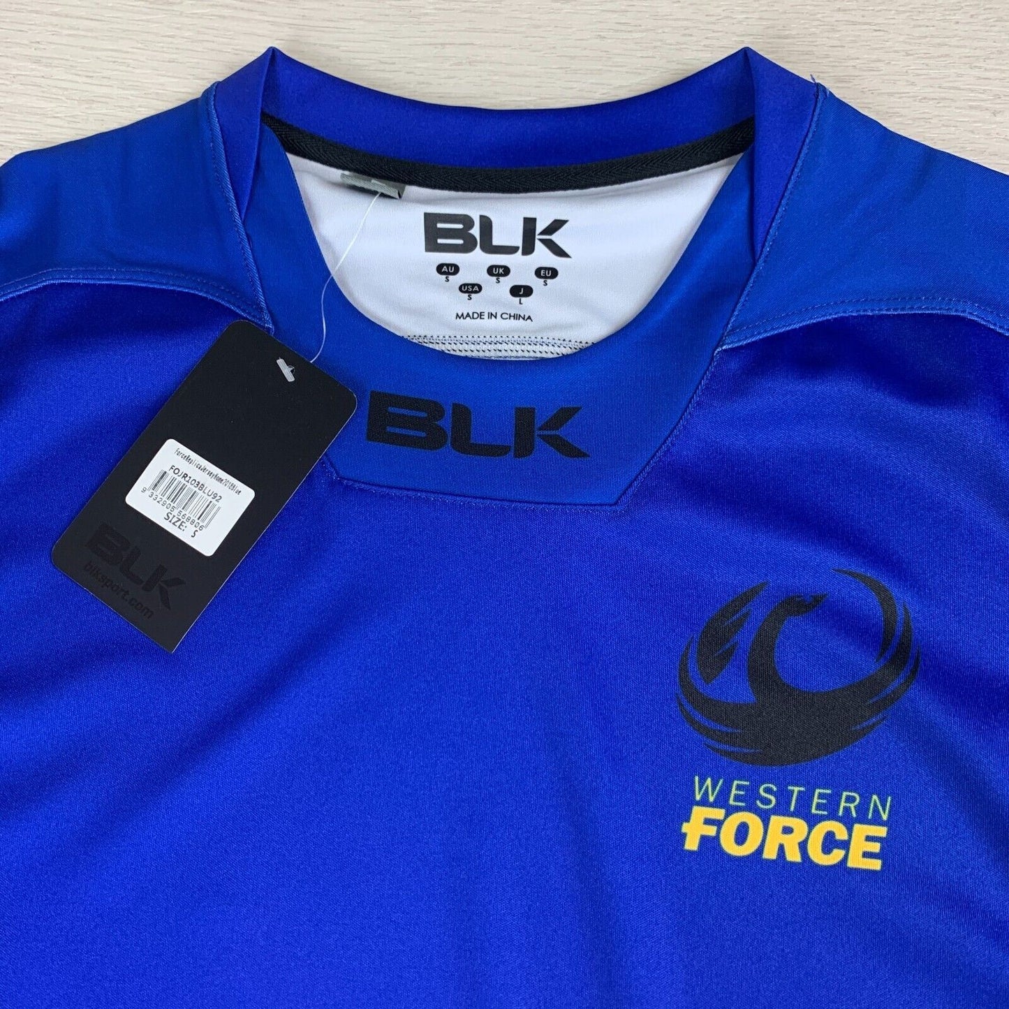 BLK Super Rugby Western Force Rugby Union Jersey Size S (Measures Larger) (New)