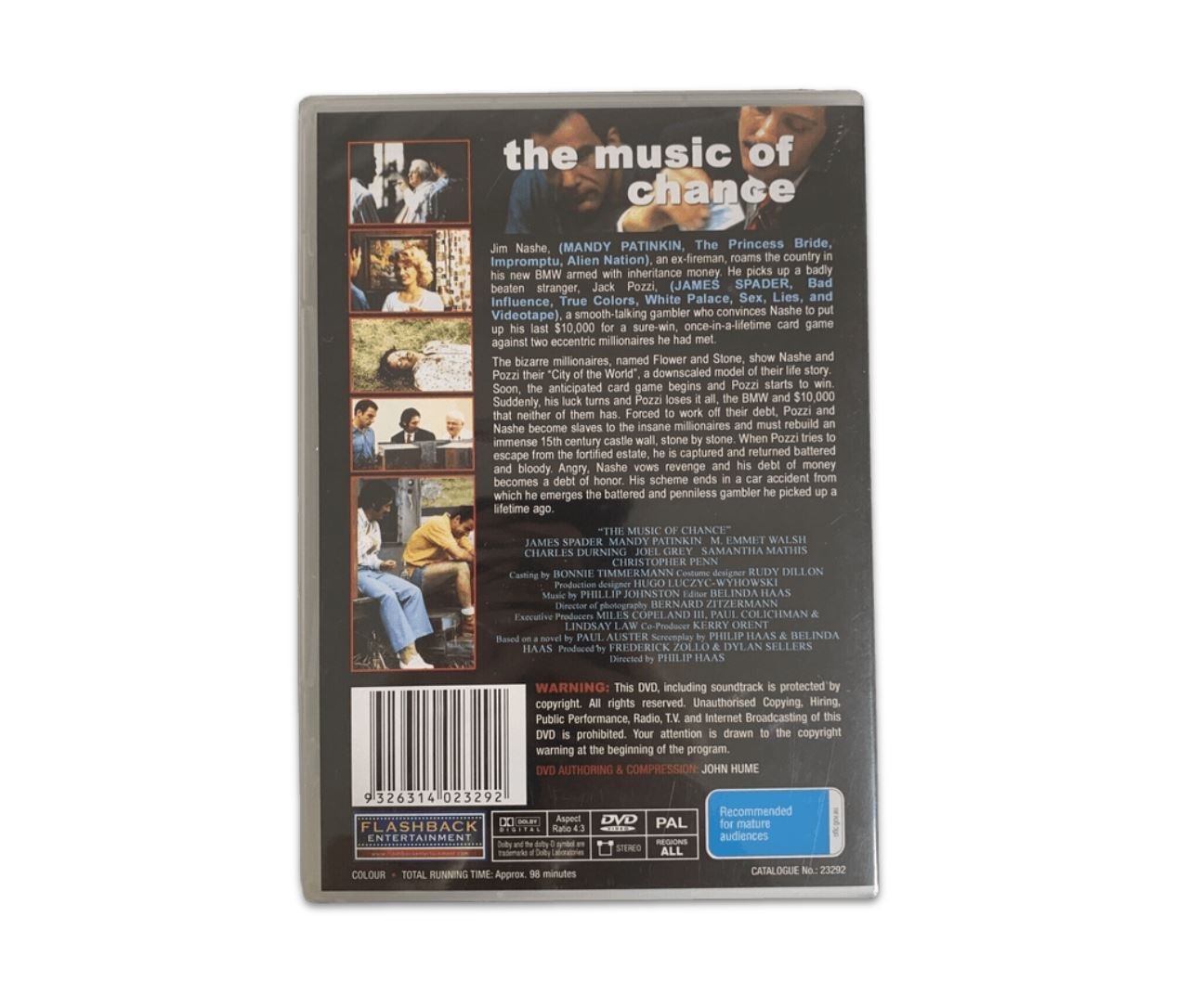 The Music of Chance - DVD- James Spader - Rare DVD Aus Stock - Factory Sealed