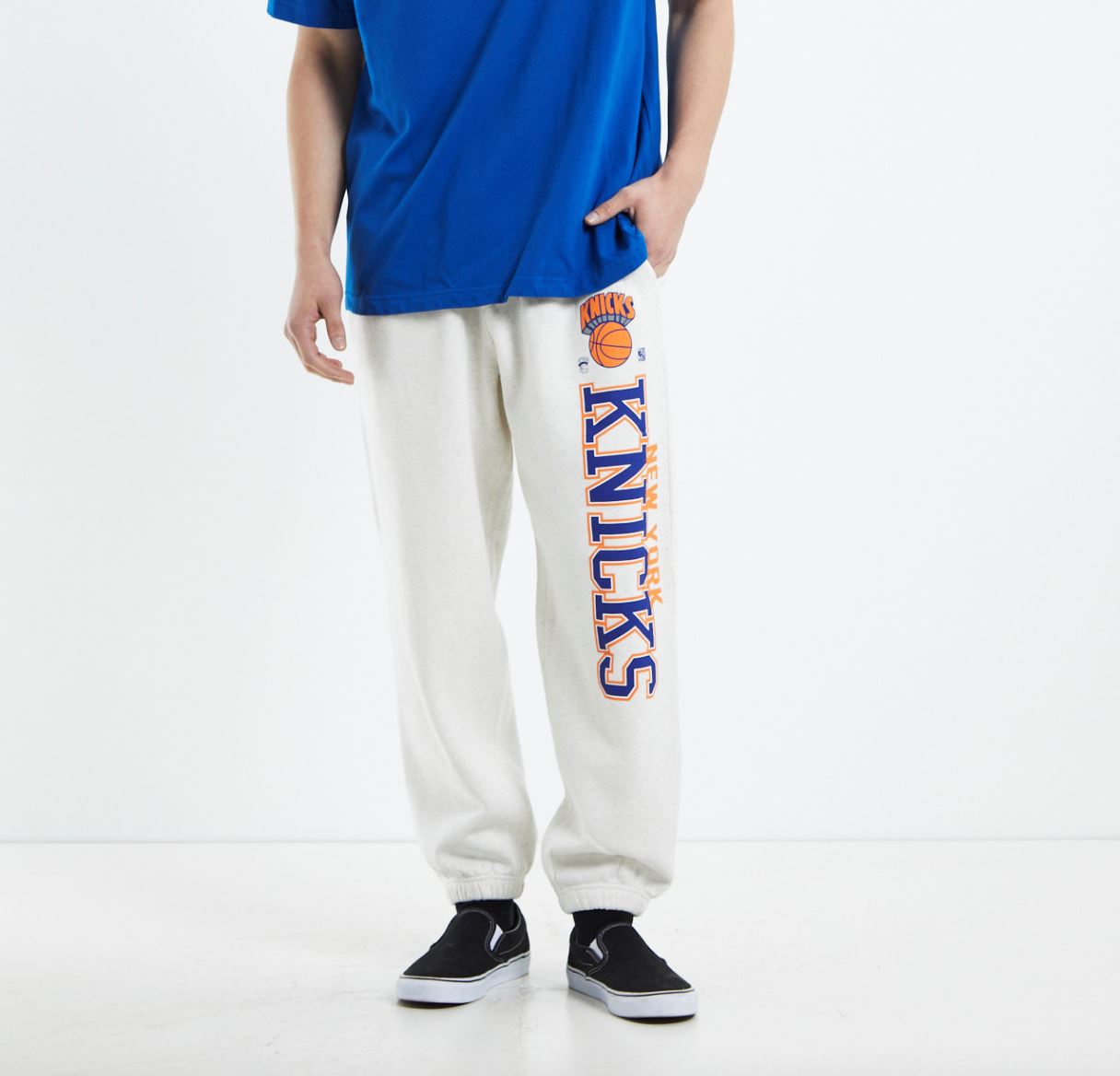 Mitchell & Ness NBA New York Knicks White Sweat Pants Size Medium (New)
