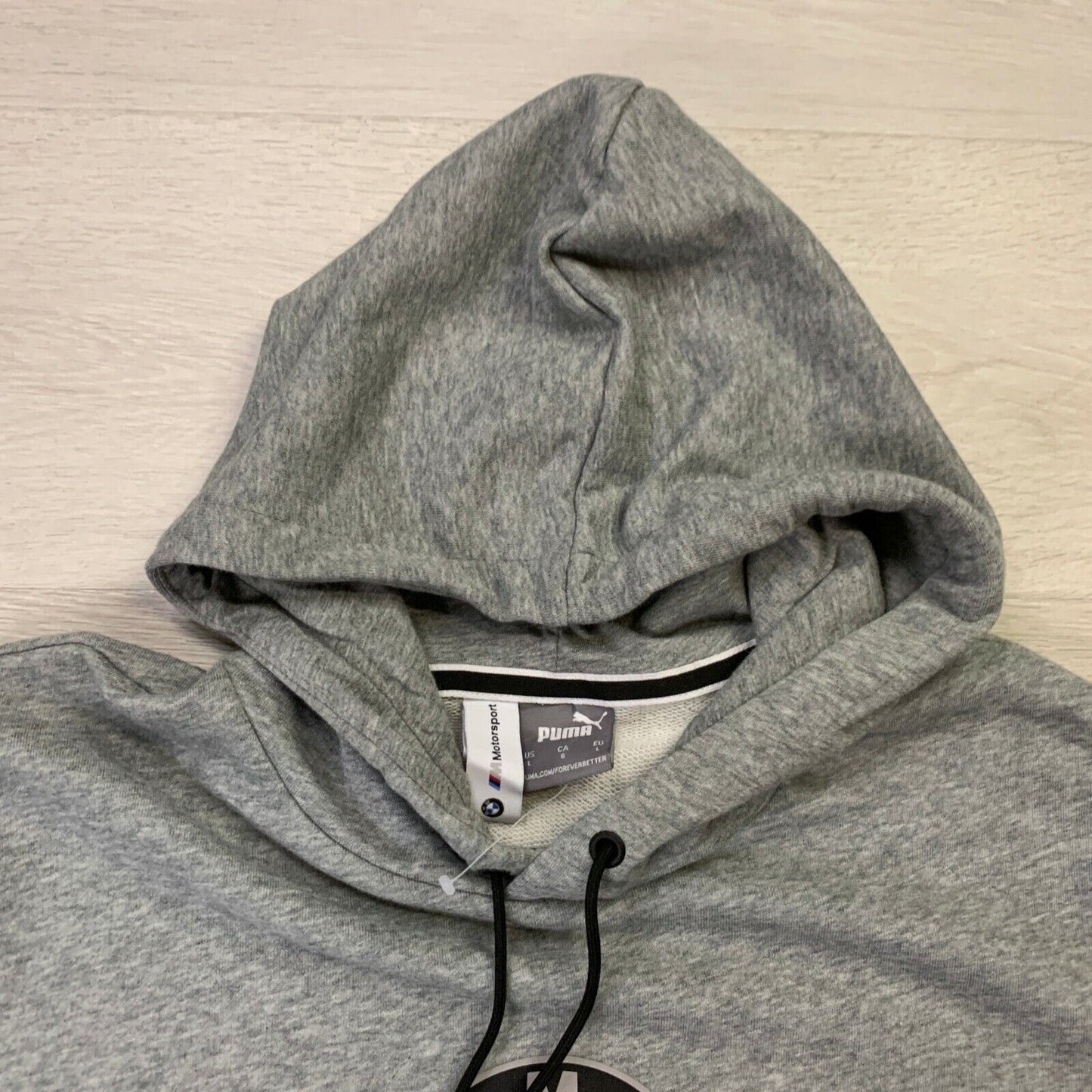 PUMA BMW Motorsport Pullover Grey Hoodie Size Large (New RRP $100)