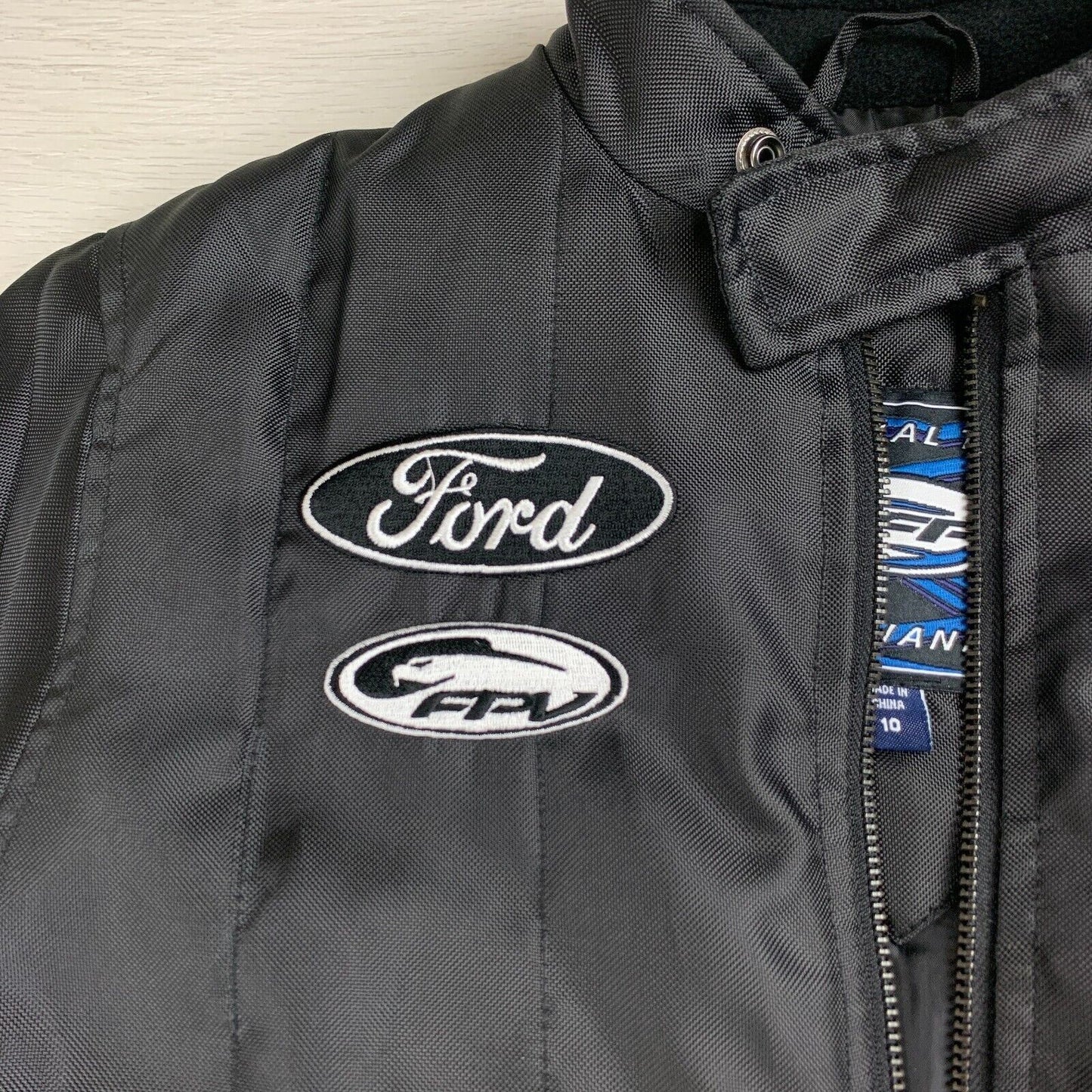 Ford FPR Ford Performance Racing Women's Black Biker Jacket Size 10