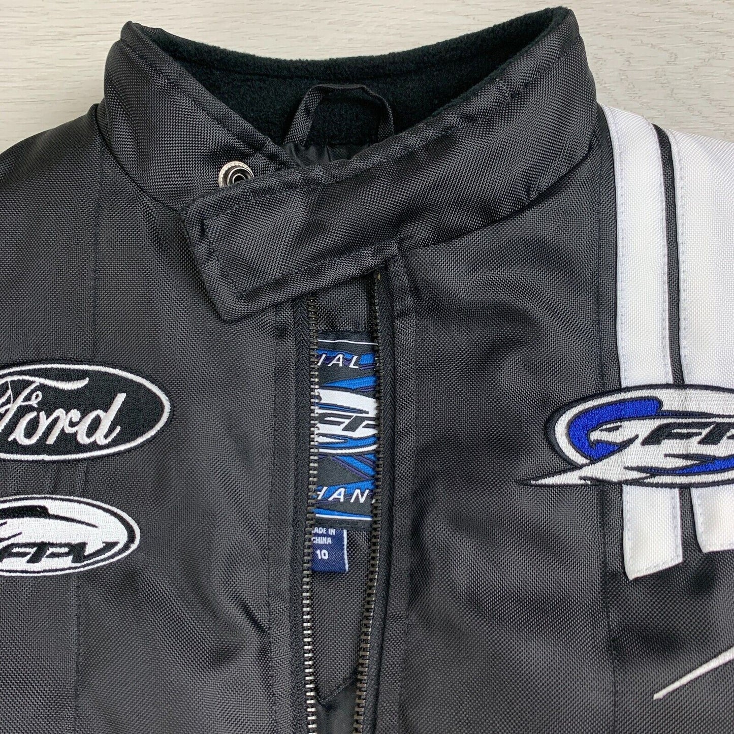Ford FPR Ford Performance Racing Women's Black Biker Jacket Size 10