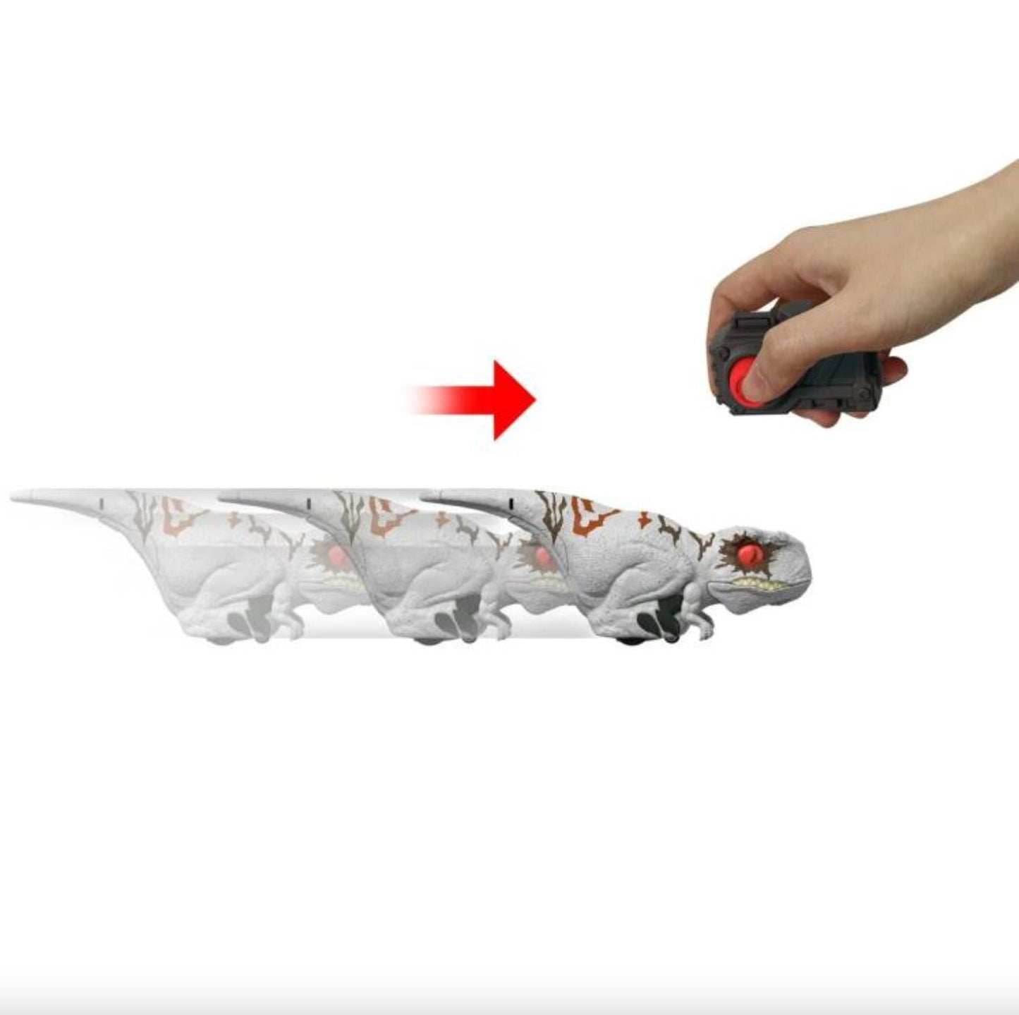 Jurassic World Dominion Uncaged Click Tracker White Atrociraptor Ghost Pack Wear