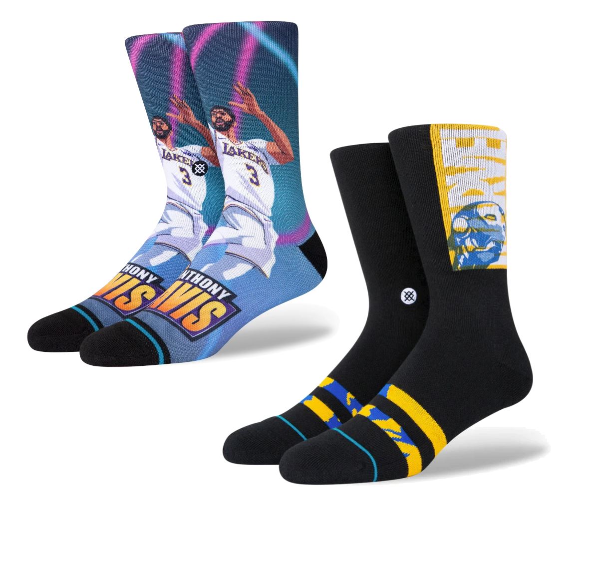 Stance Performance Socks Size Large (US 9-13) 2 Pairs Iron Man & Anthony Davis