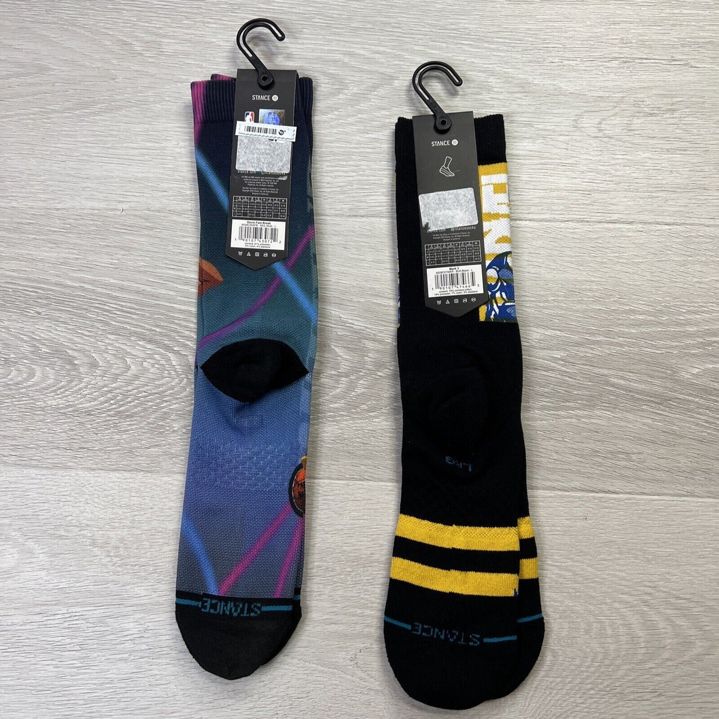 Stance Performance Socks Size Large (US 9-13) 2 Pairs Iron Man & Anthony Davis