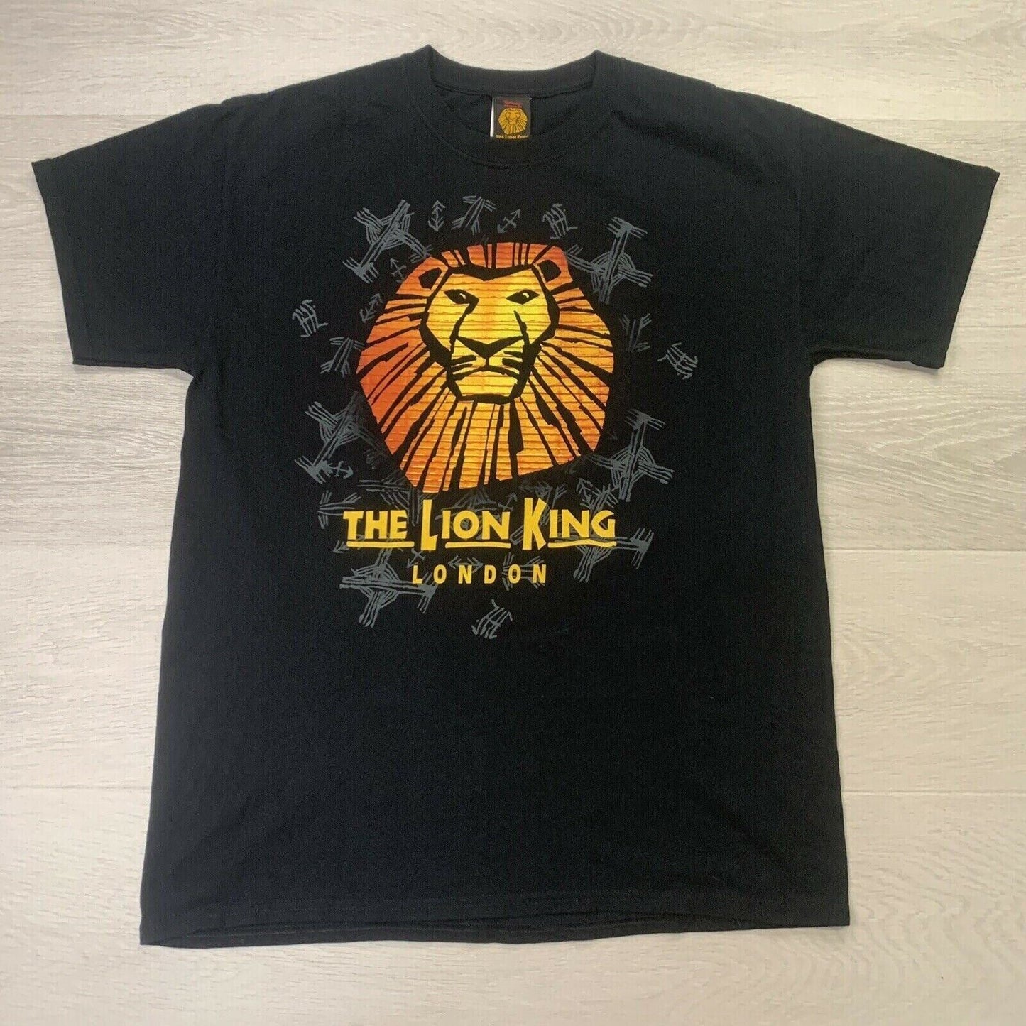 Disney The Lion King Musical London Mens Black T-Shirt Size Large